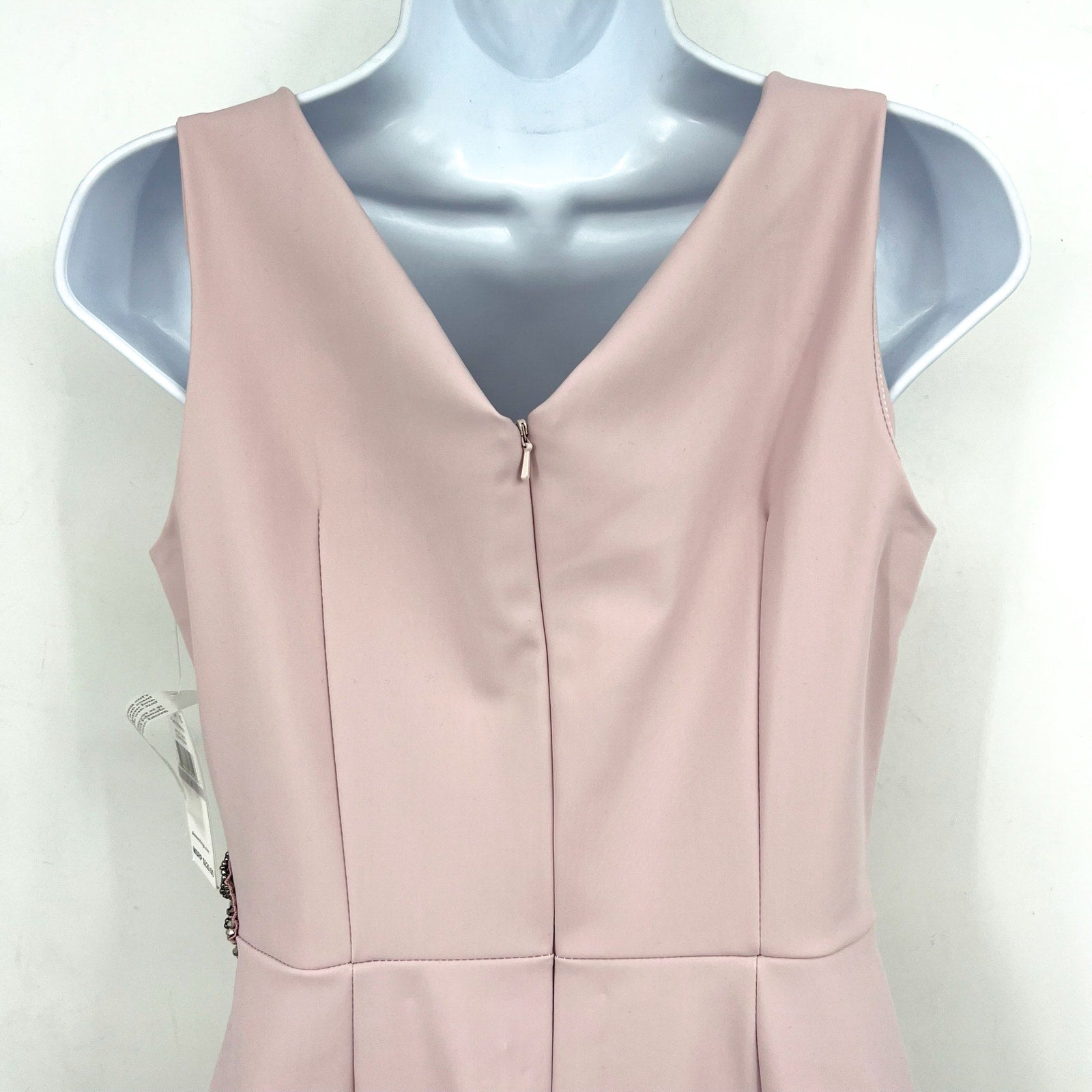 ALEX EVENINGS Womens Cocktail Dress Size 6 Blush Pink Embellished Sleeveless NWT