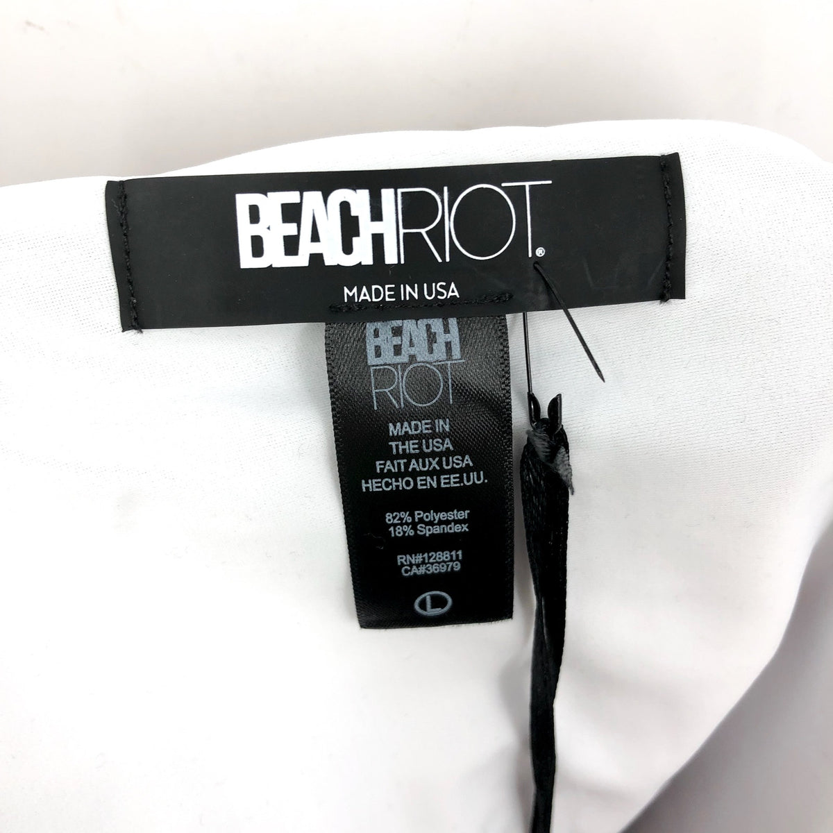 BEACH RIOT Women's Joyce One Shoulder One Piece Swimsuit Large Black White NWT