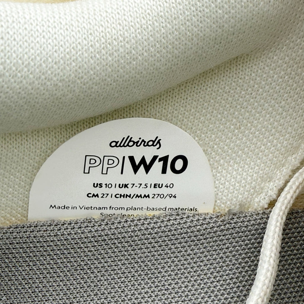 AllBirds Womens Plant Pacer Sneakers US 10 EU 40 White Cream NIB