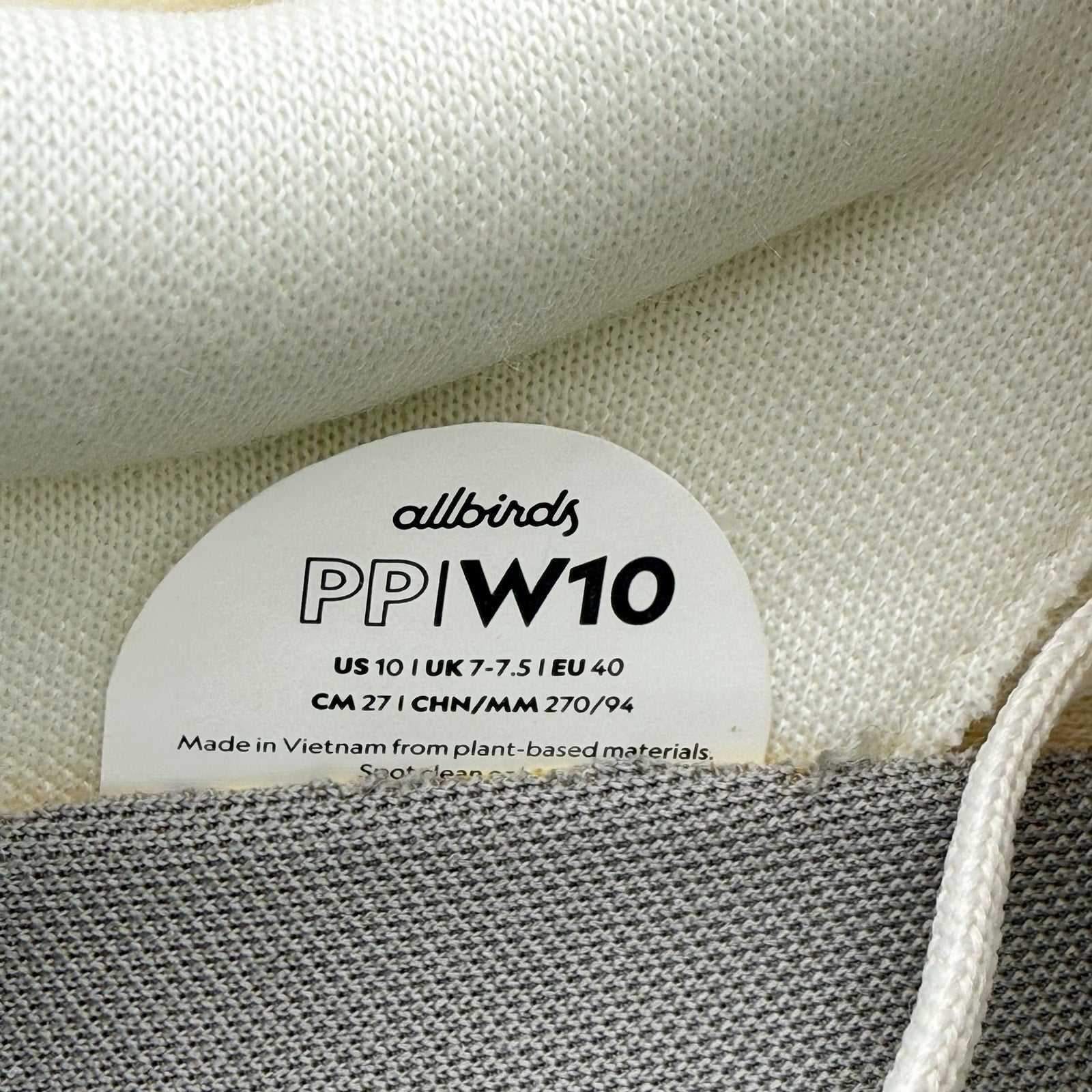 AllBirds Womens Plant Pacer Sneakers US 10 EU 40 White Cream NIB