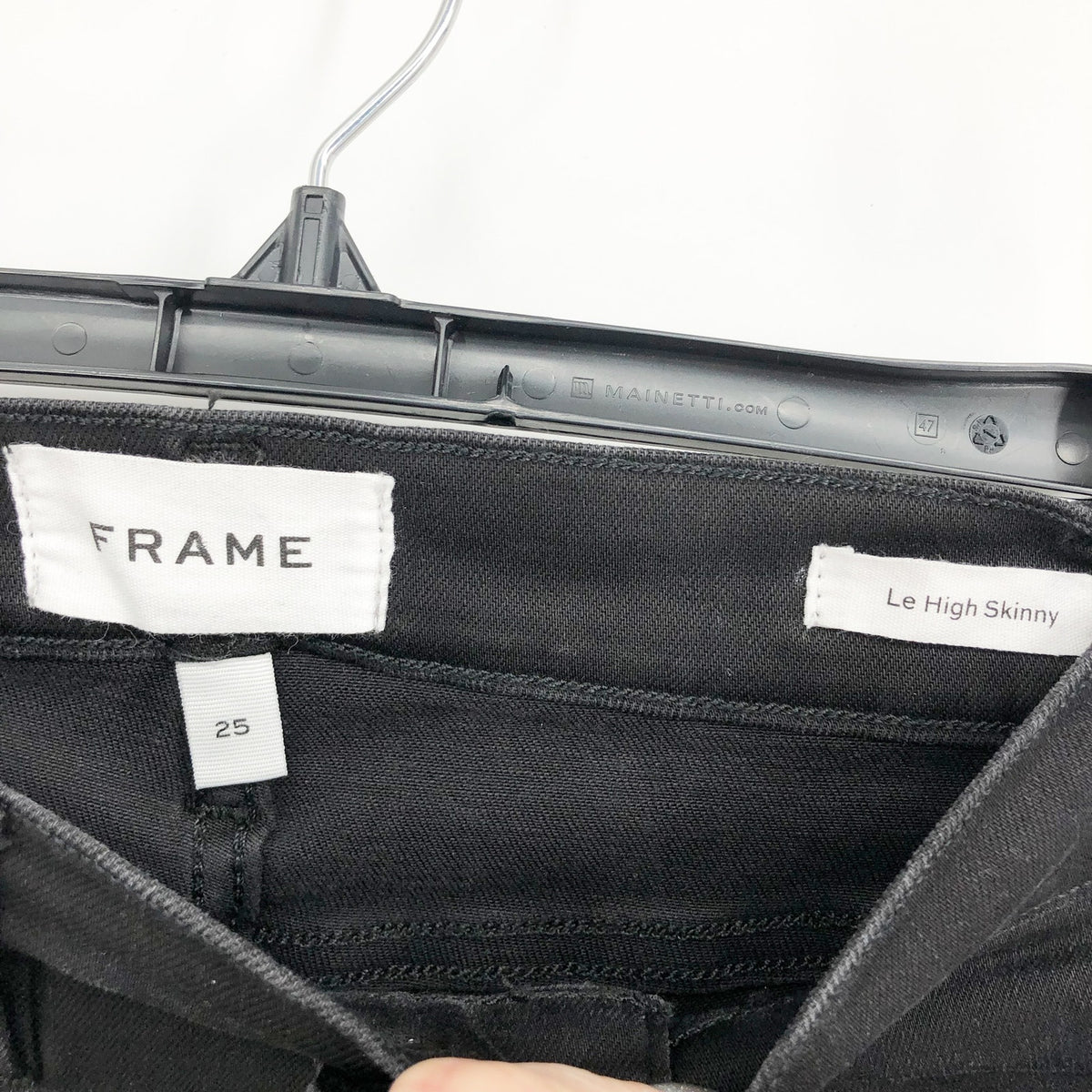 FRAME Womens Le High Skinny Jeans Size 25 US 2 Brisbane Black Raw Hem NWT