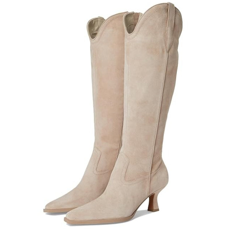 Dolce Vita Womens Ariana Boots US 9 EU 40 Taupe Suede Heel Western NIB