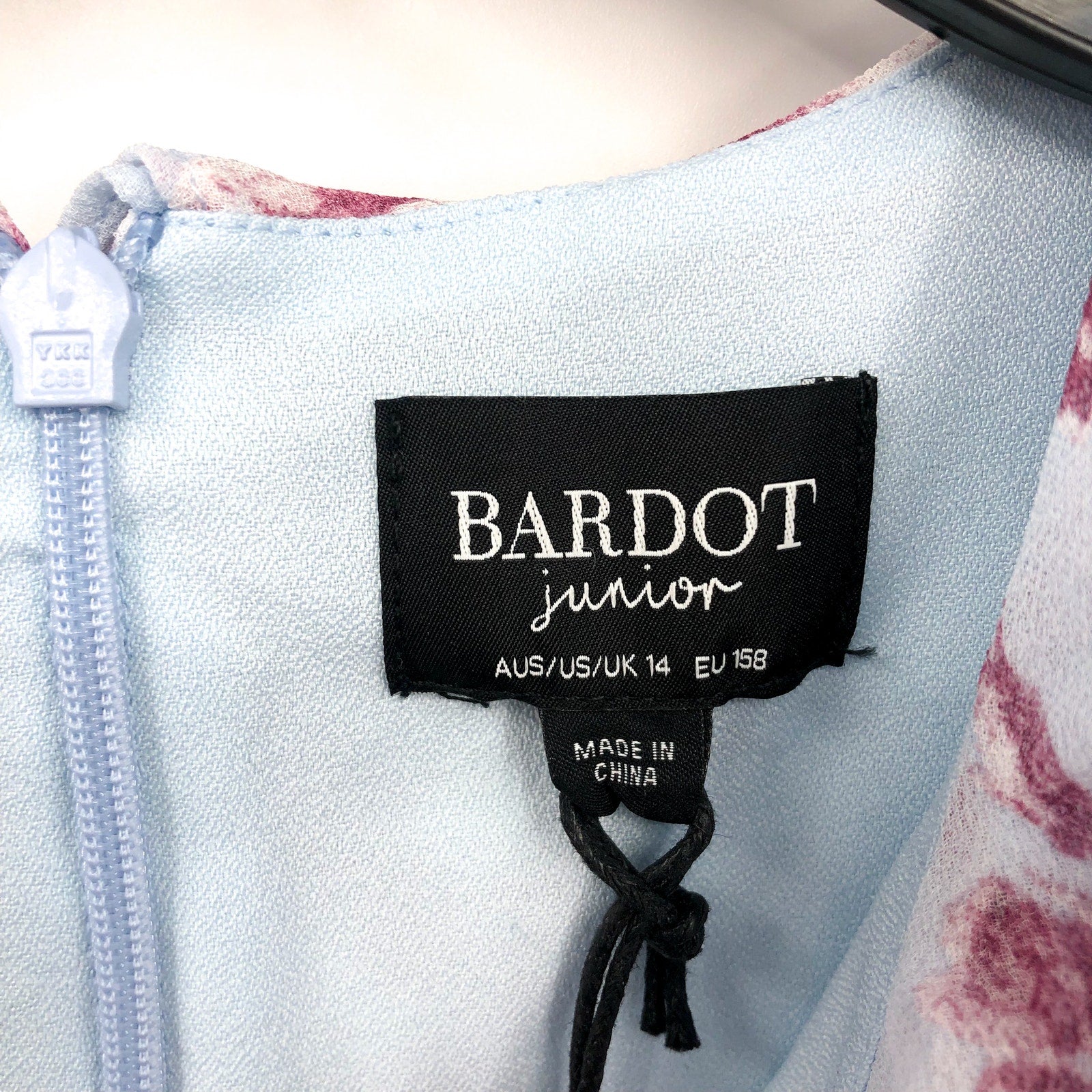 BARDOT JUNIOR Girl's Lianna Floral Frill Dress Size 16 Sky Blue Long Sleeve NWT