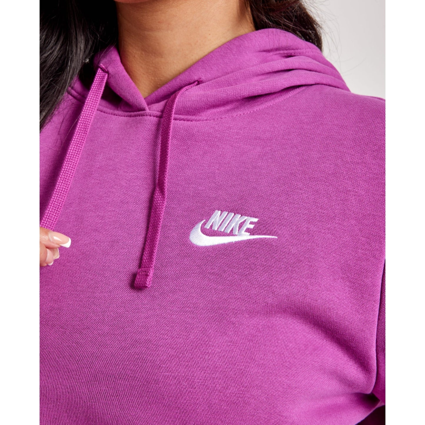 NIKE Womens Club Hoodie 2X Pink Fuschia Fleece Pullover Sweatshirt NWT