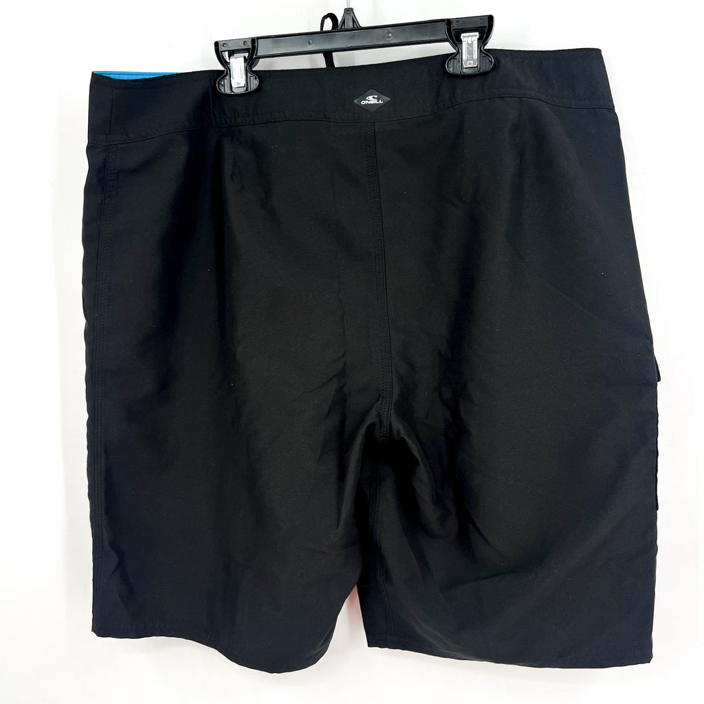 O'NEILL Mens Santa Cruz Solid 2.0 Boardshorts Size 36 Black Blue Drawstring NWOT