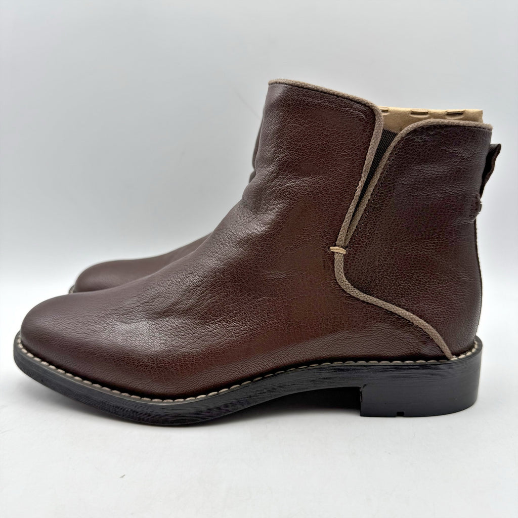 Franco Sarto Womens Marcus Ankle Boots Size 5.5 M Brown Leather Booties NIB