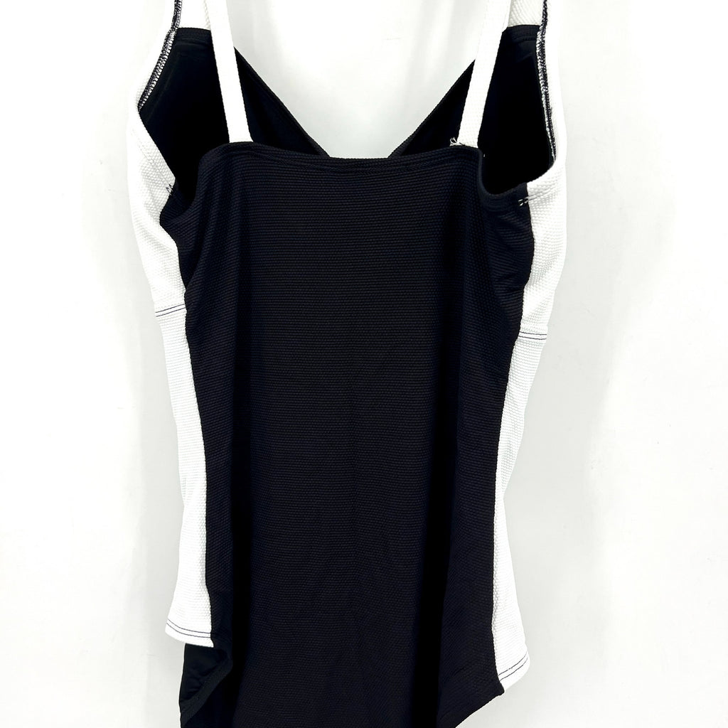 TOMMY BAHAMA Island Cays One-Piece Swimsuit Size 16 White Black Colorblock NWT