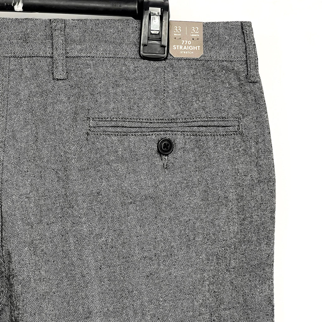 J.CREW Mens 770 Straight-Fit Tech Pants 33x32 Charcoal Gray Midweight BU844 NWT