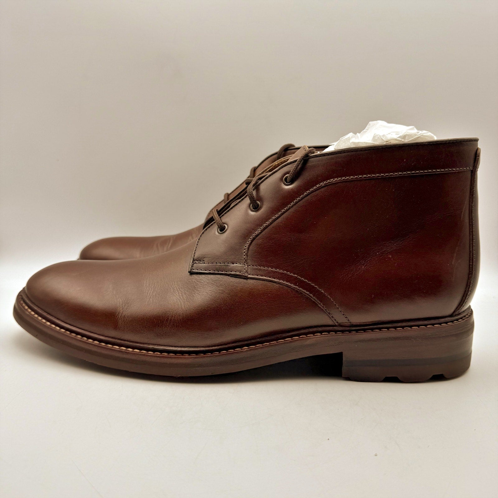 Johnston & Murphy Mens Welch Chukka Boots US Size 12 EU 46 Brown Leather NIB