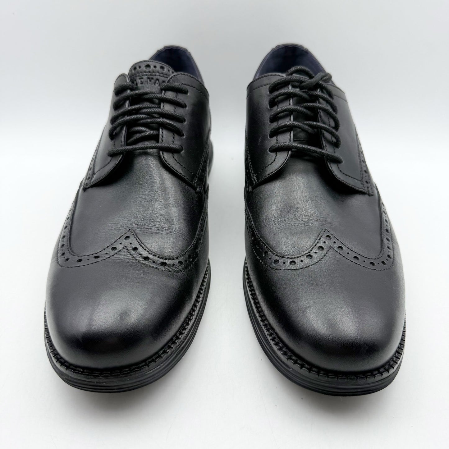 Cole Haan Mens Original Grand Wing Tip Oxford Shoes US 11 M Black Leather NWOB