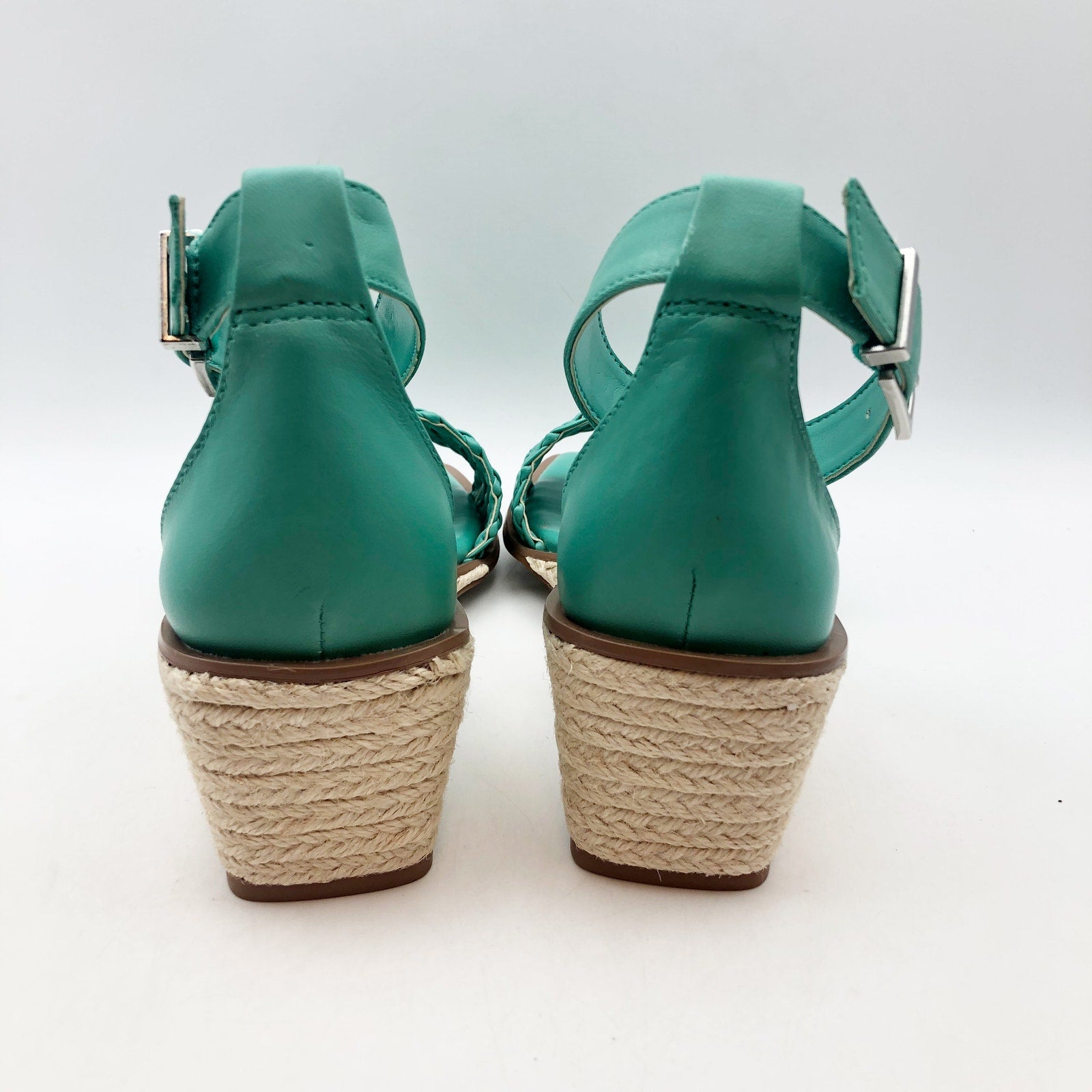 Vince Camuto Womens Bretandi Espadrille Wedge Sandals Size 7.5 Blue Green NIB
