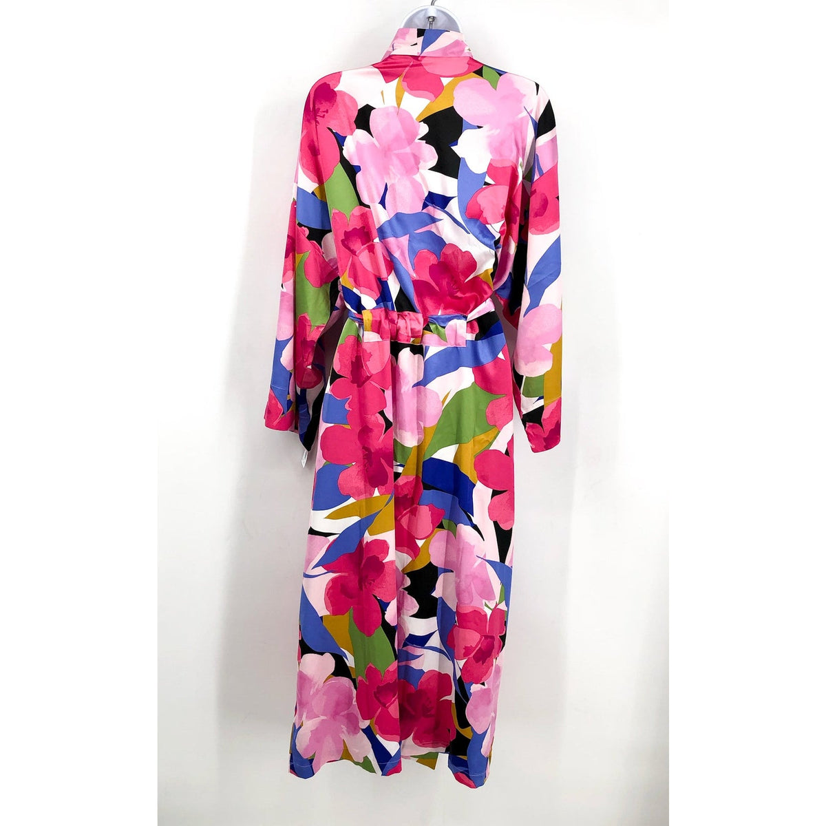 N NATORI Women's Bonita Stretch Silky Satin 49" Robe XL Pink Multi Floral NWT