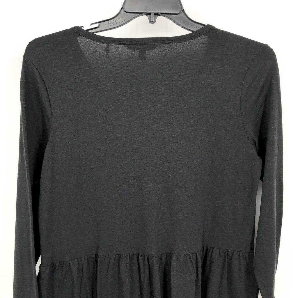 TOAD&CO Womens Marley Tiered Dress Medium Black V Neck Long-Sleeve NWOT