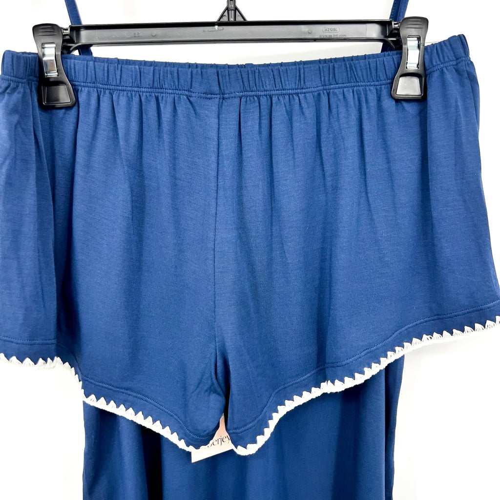 EBERJEY Frida Cami & Shortie Short PJ Set Small Navy Blue Ivory TENCEL Modal NWT