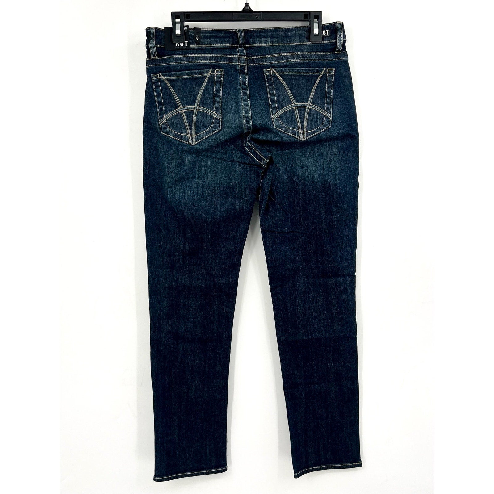 KUT FROM THE KLOTH Women's Stevie Straight Leg Jean Size 6 Blue Wise Wash NWT