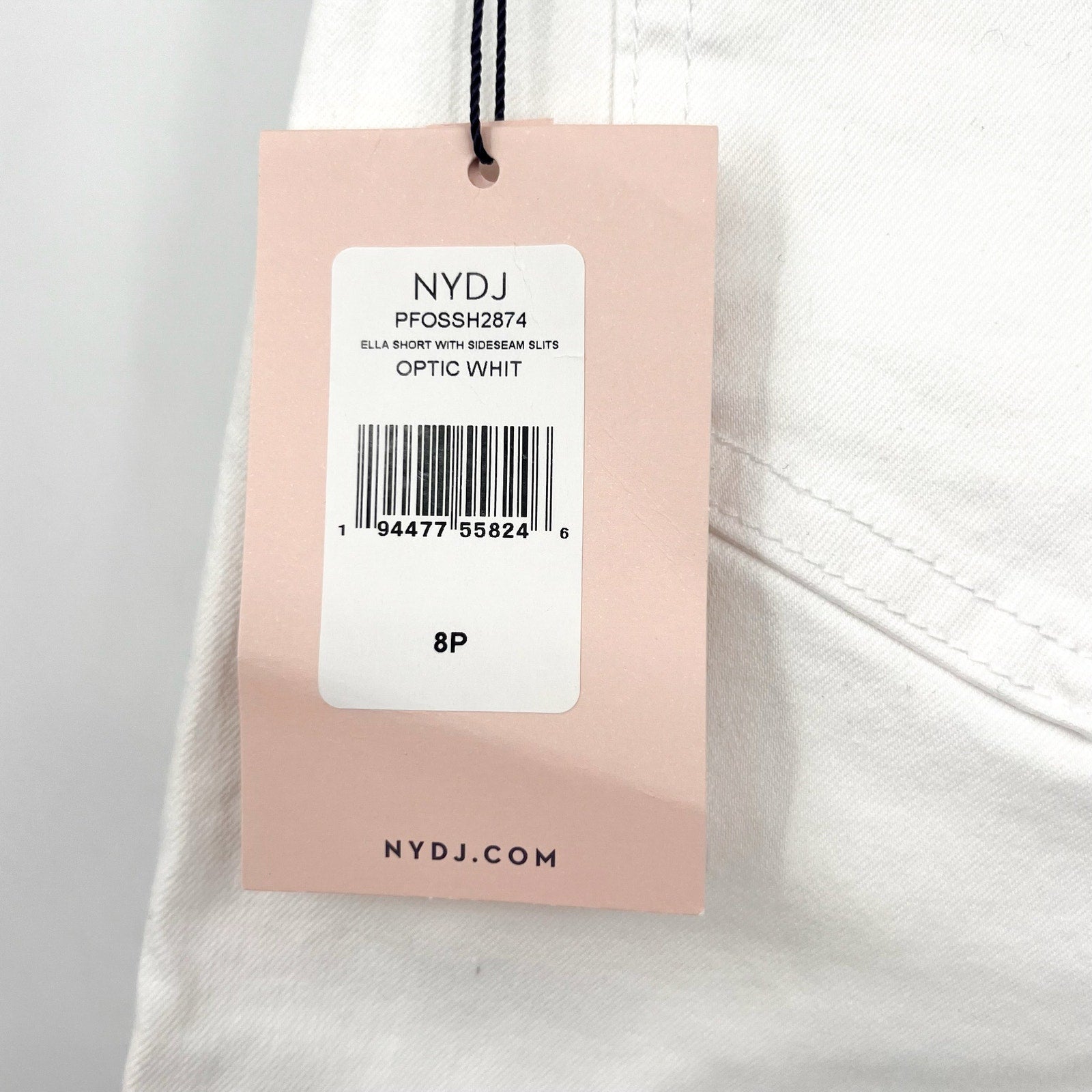 NYDJ Womens Ella Denim Shorts Size 8 PETITE Optic White 8" Inseam NWT