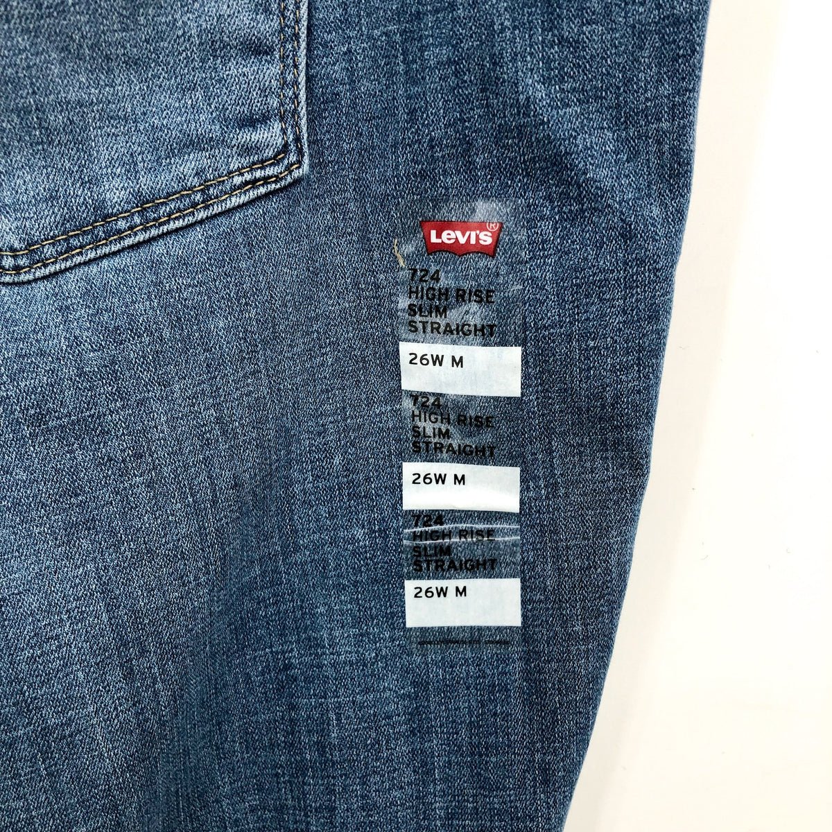 Levi's Womens 724 Slim Straight Jeans 26W Blue Slate Fixer 83737-0016 NWT