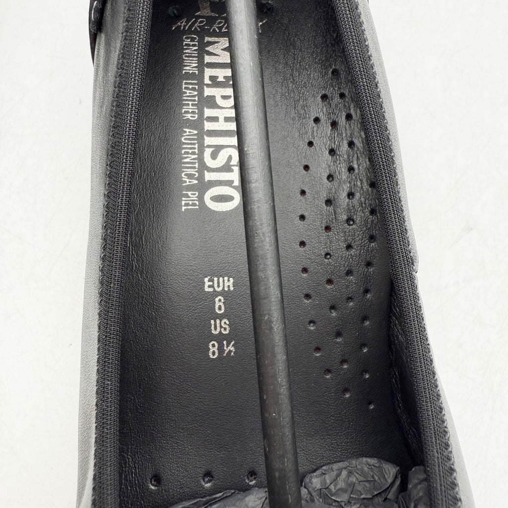 Mephisto Womens Electra Flats EU 38.5 US Size 8.5 Black Leather NIB