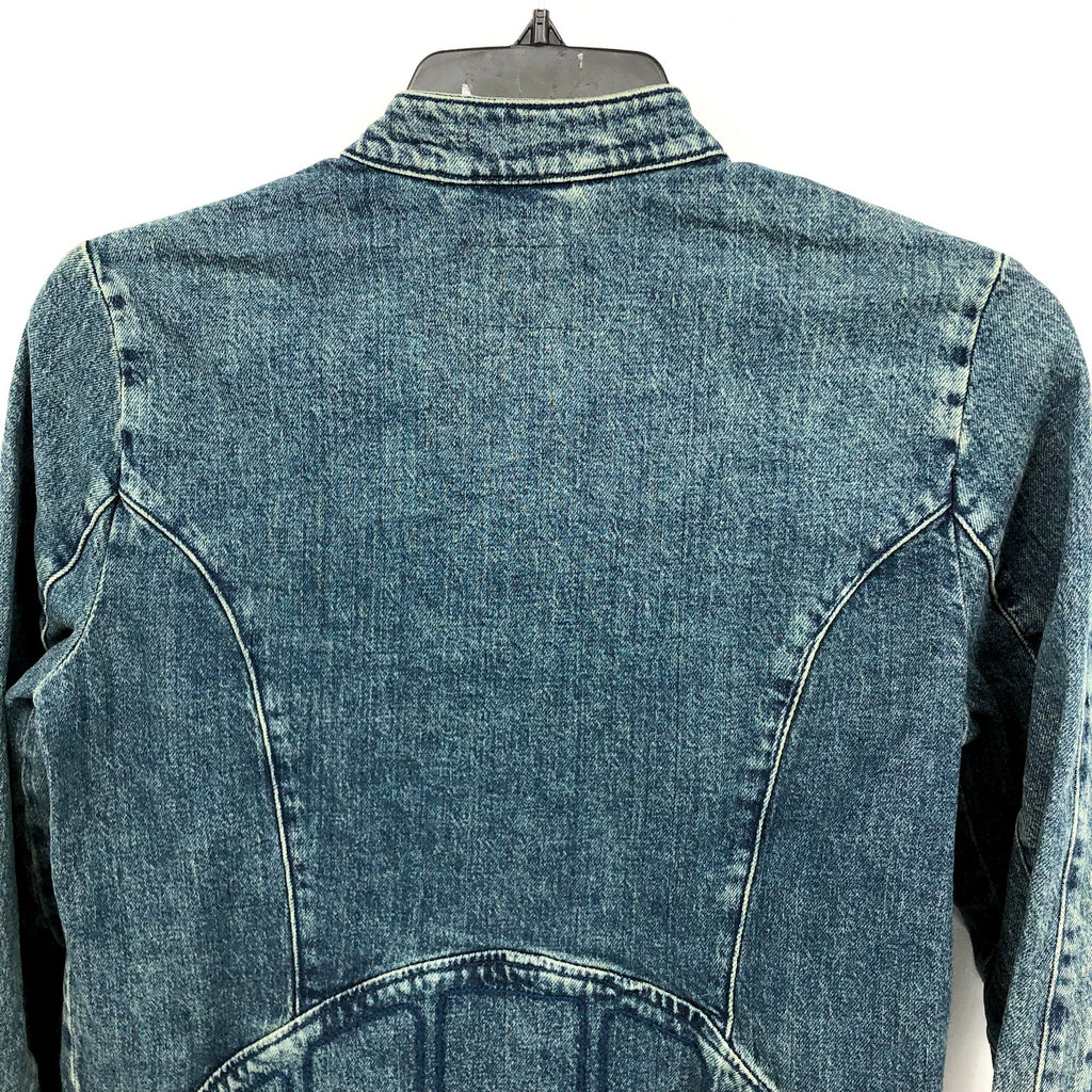 FREE PEOPLE x WE THE FREE Fast Lane Denim Moto Jacket Small Alchemy Blue NWT