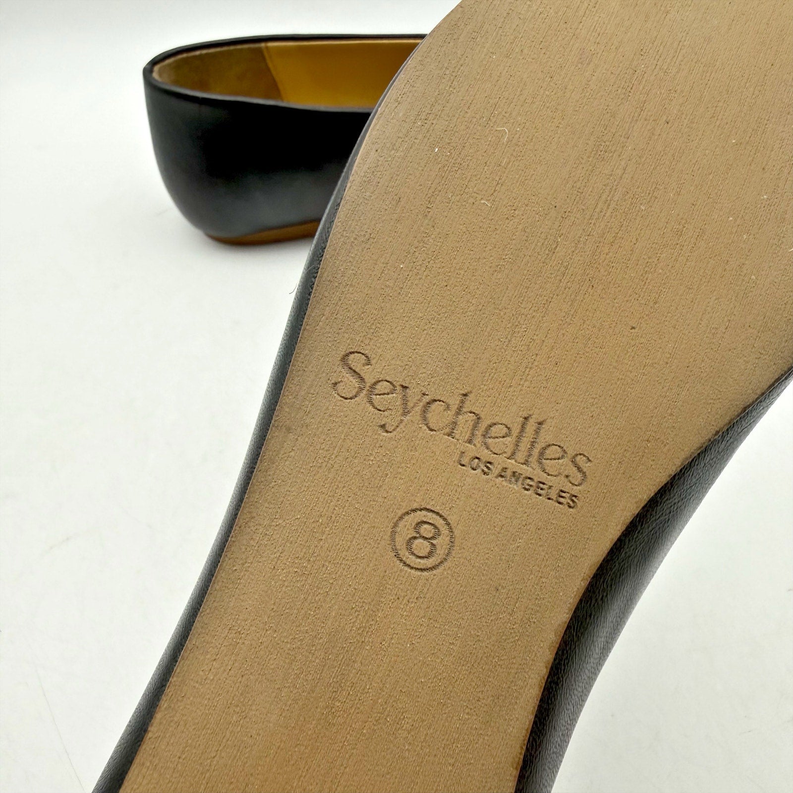 Seychelles Womens American Dreams Ballet Flats US 8 Black Leather NIB