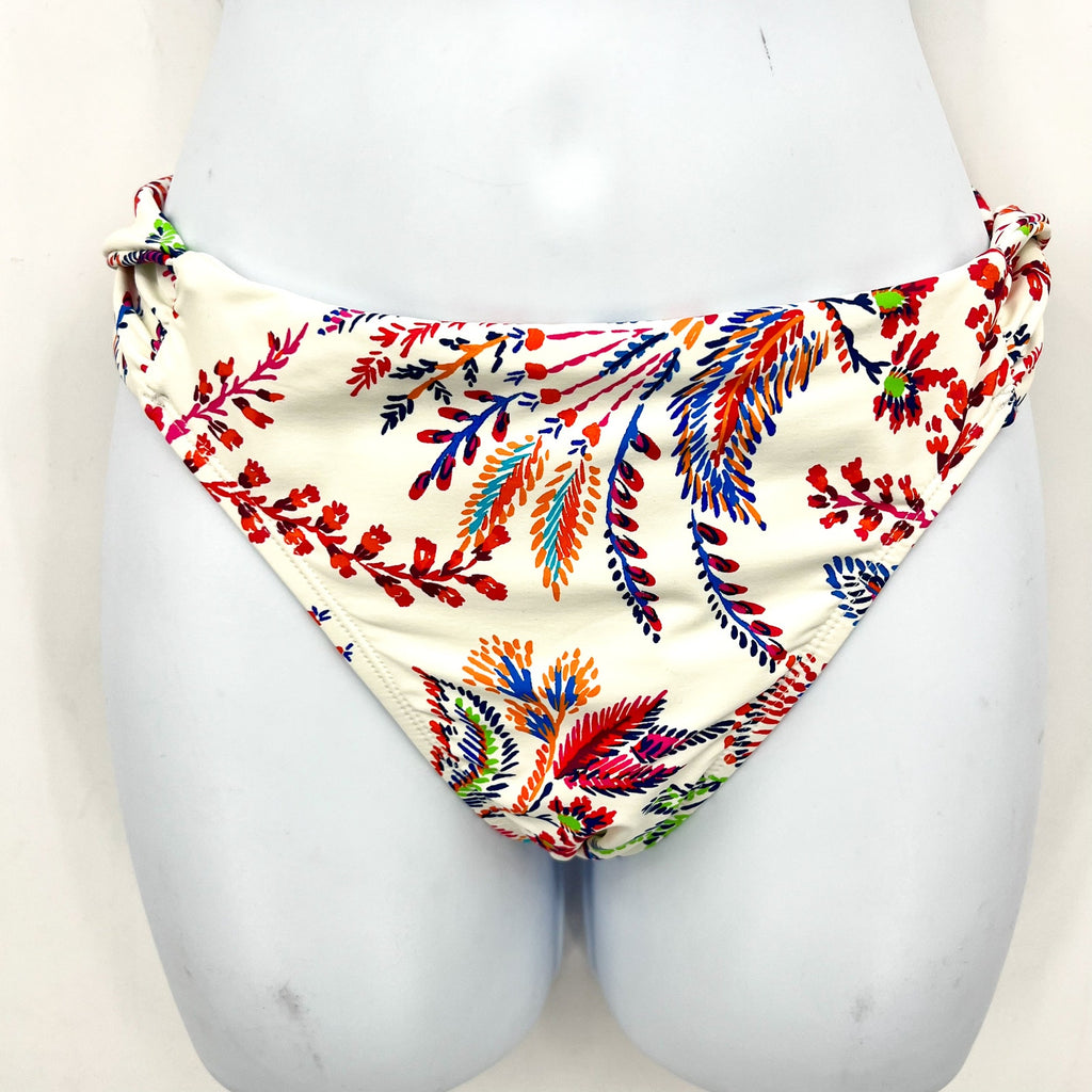 LAUREN RALPH LAUREN Fleurette Hipster Bikini Bottom Size 6 White Twist Side NWT