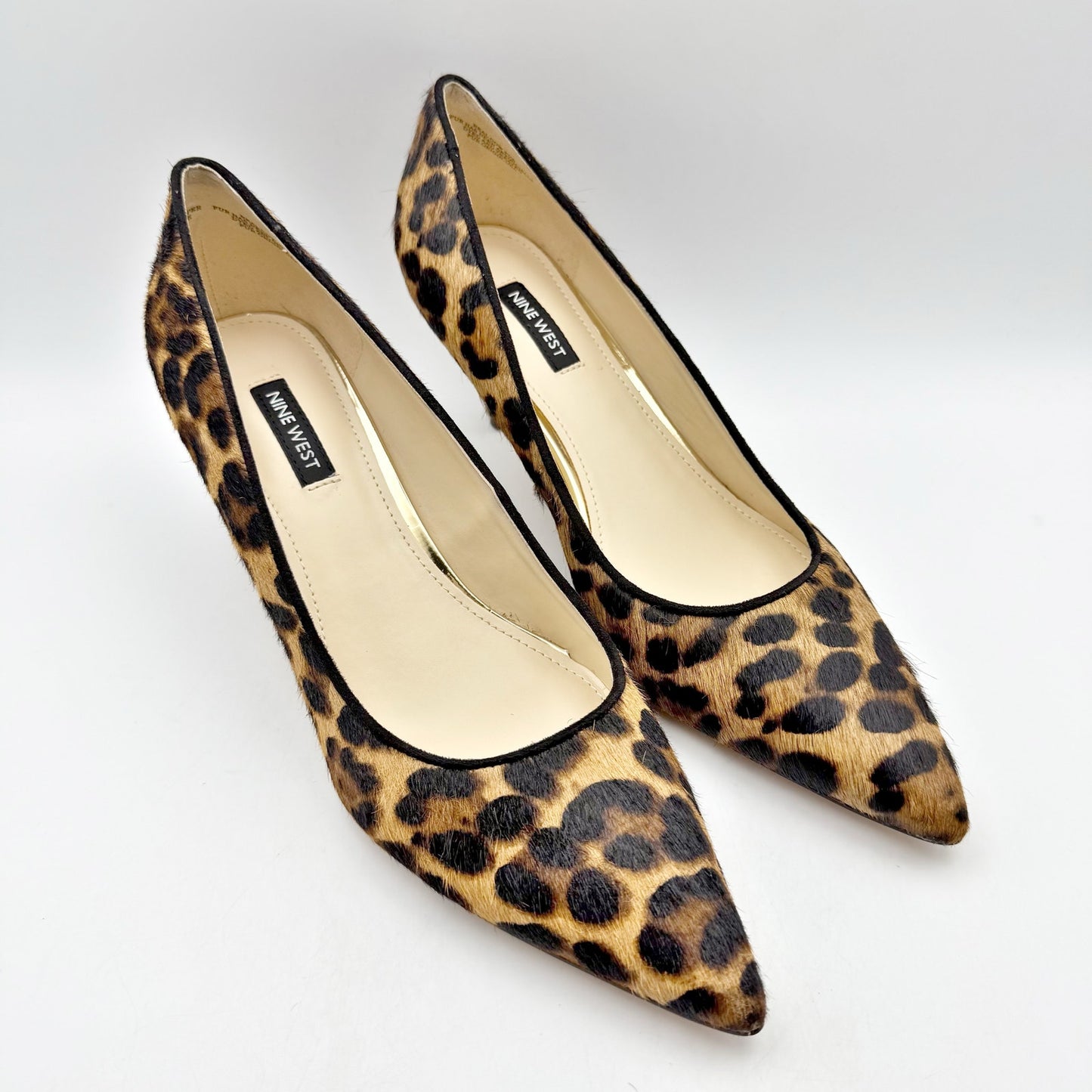 Nine West Womens Arlene Pumps US 9.5 M EU 40.5 Leopard Calf Hair NIB