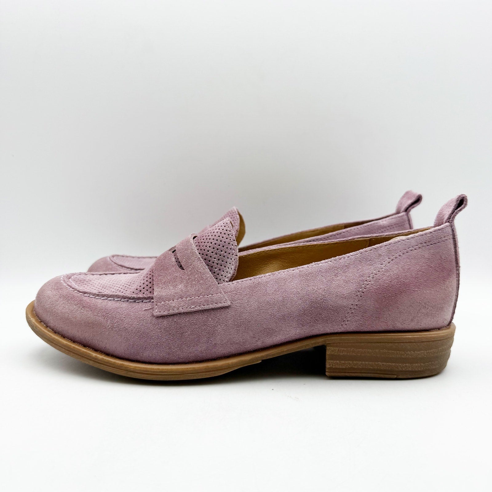 Miz Mooz Womens Gracie Loafer Size EU 39 US 8.5 Purple Suede Pump Heeled NIB