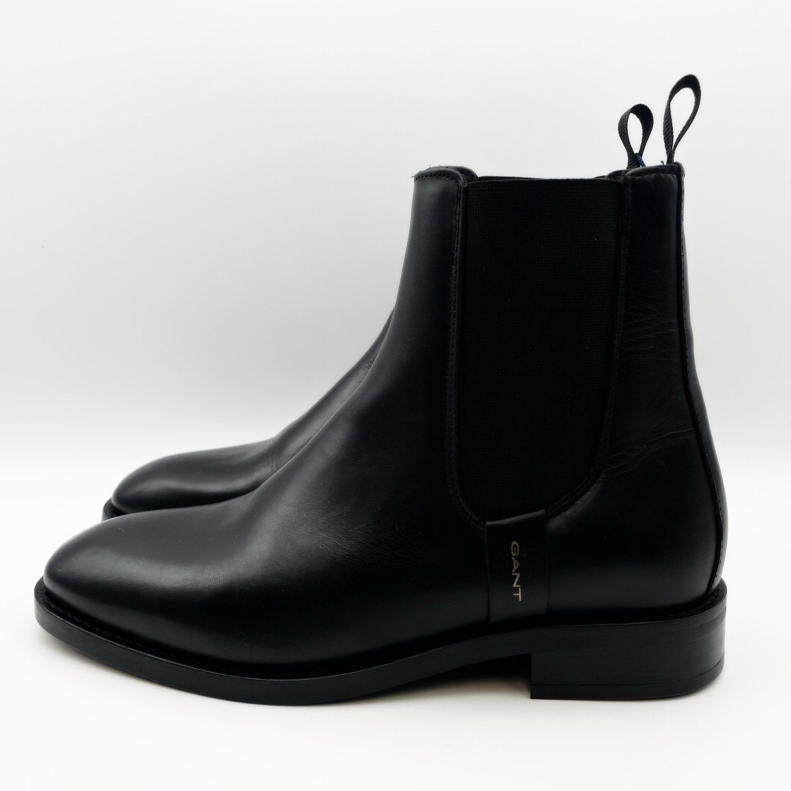 Gant Women's Fayy Chelsea Boots Size 7.5 EU 39 Black Leather Pull-On NWOB