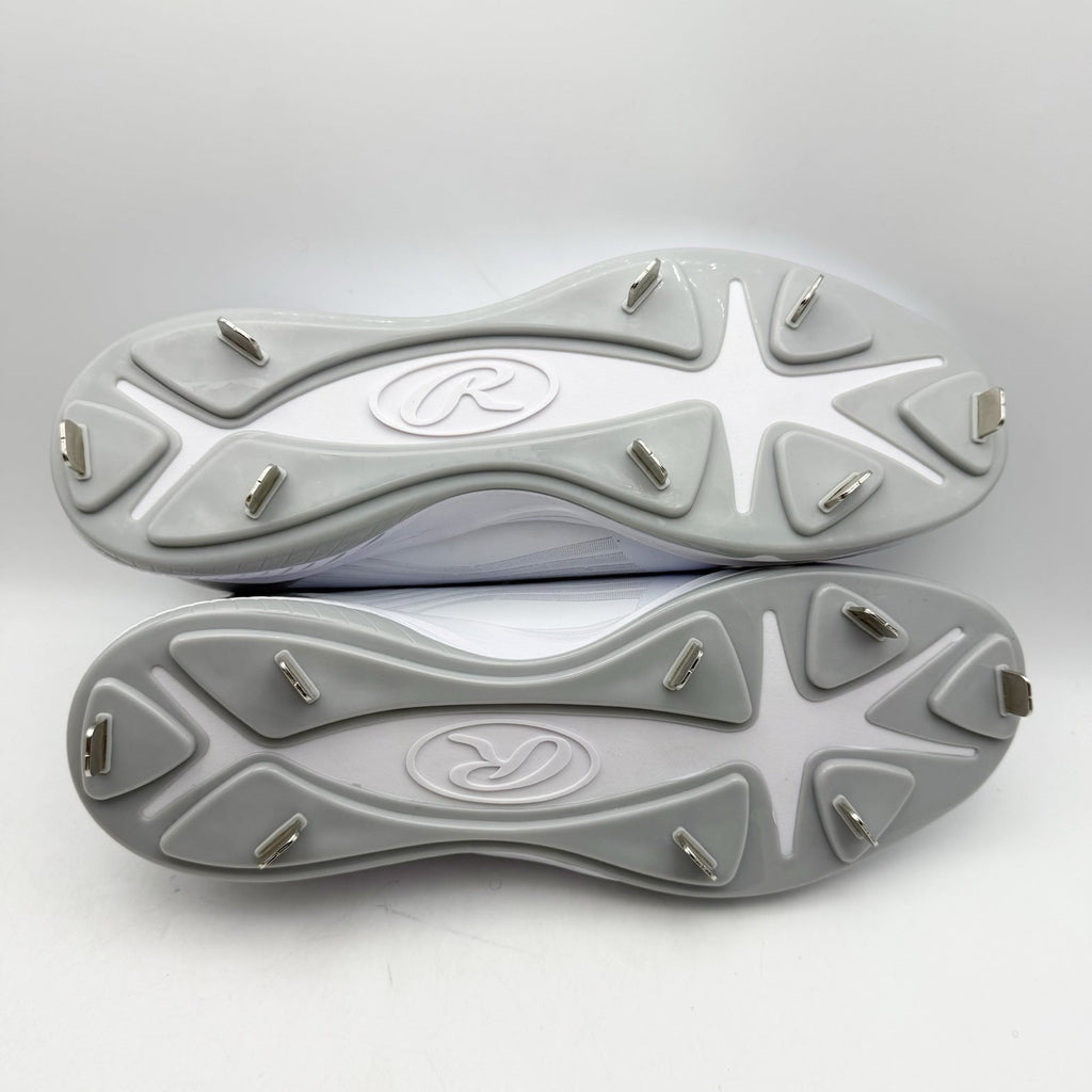 Rawlings Mens Bullpen Low Baseball Cleats Size 13 White Gray Metal NWOB