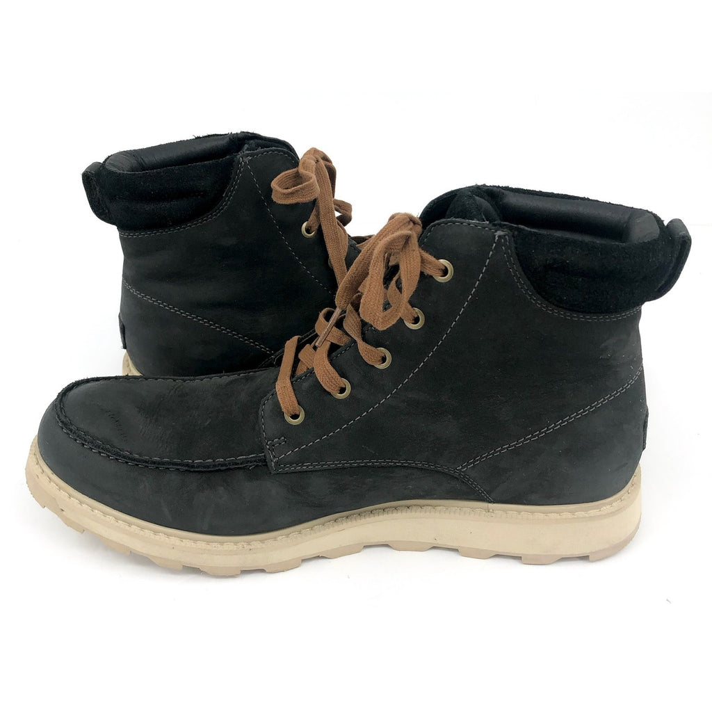 SOREL Mens Madson II Moc Toe Boots 12 Grey Coal Waterproof Leather Lace Up NIB