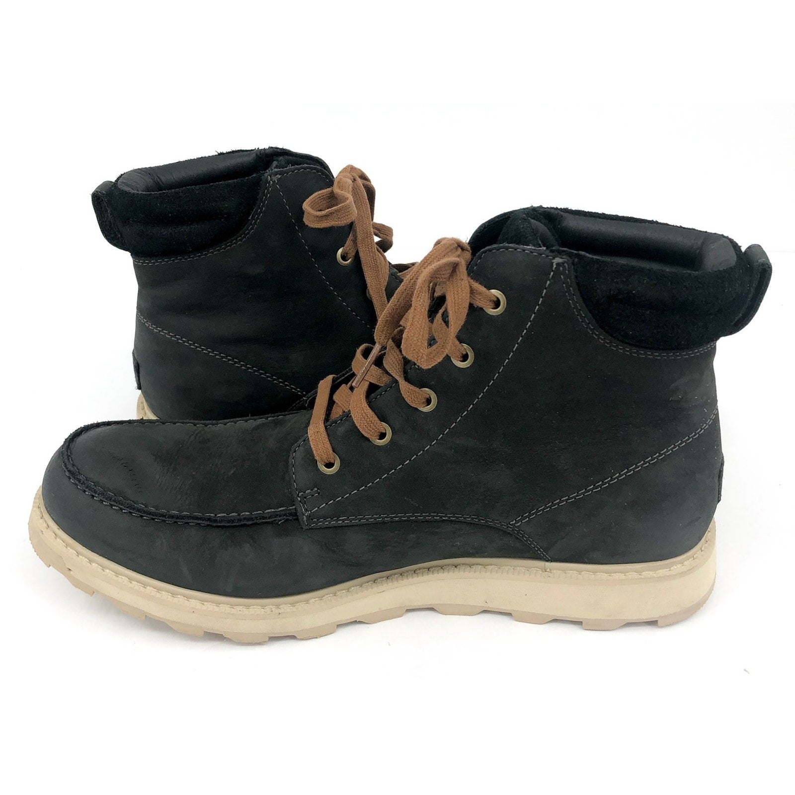 SOREL Mens Madson II Moc Toe Boots 12 Grey Coal Waterproof Leather Lace Up NIB