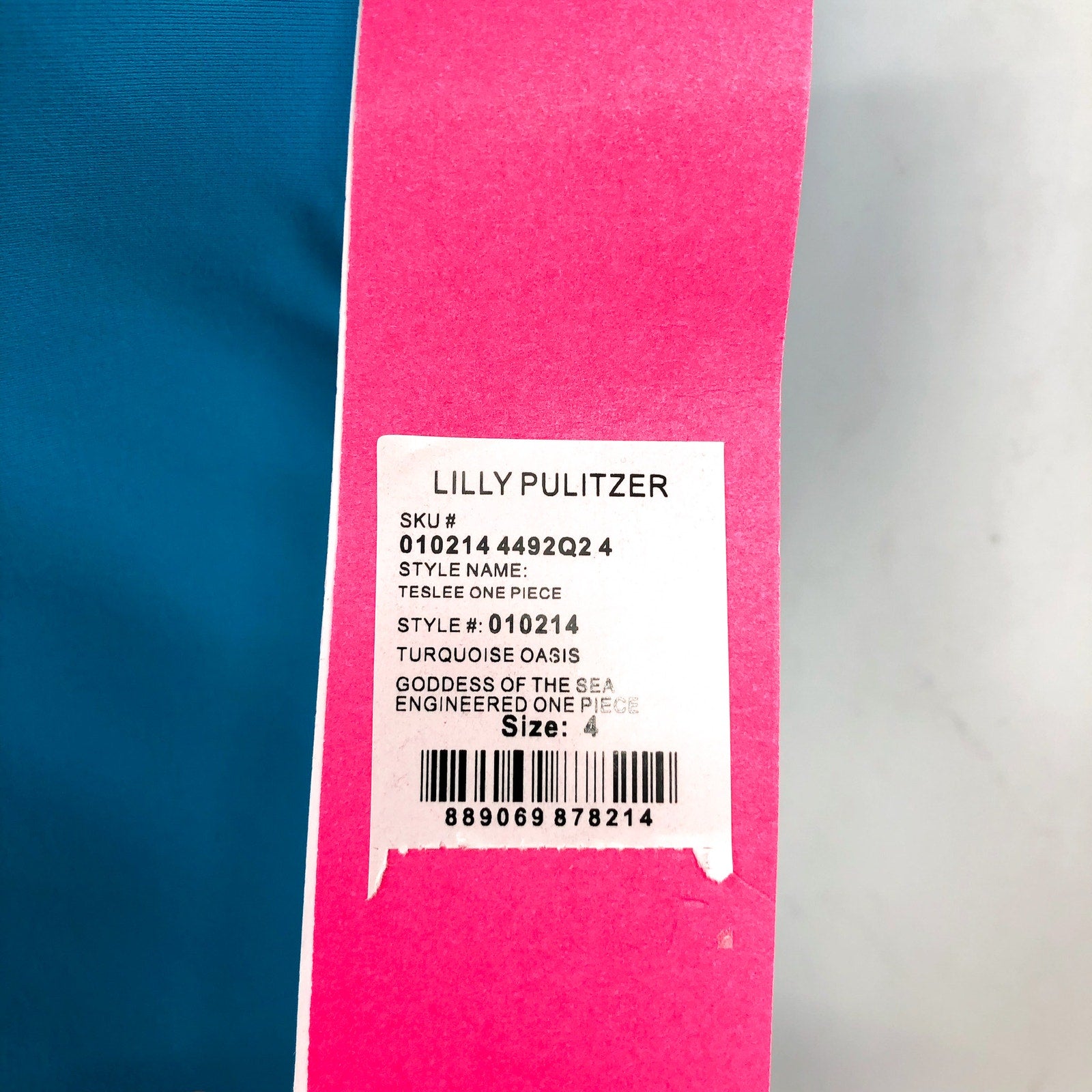 LILLY PULITZER Teslee One-Piece Swimsuit Size 4 Blue Oasis Goddess The Sea NWT