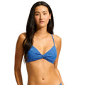 SEAFOLLY Women's Oasis Twist Bralette Bikini Top Size 6 Blue Ultramarine NWOT