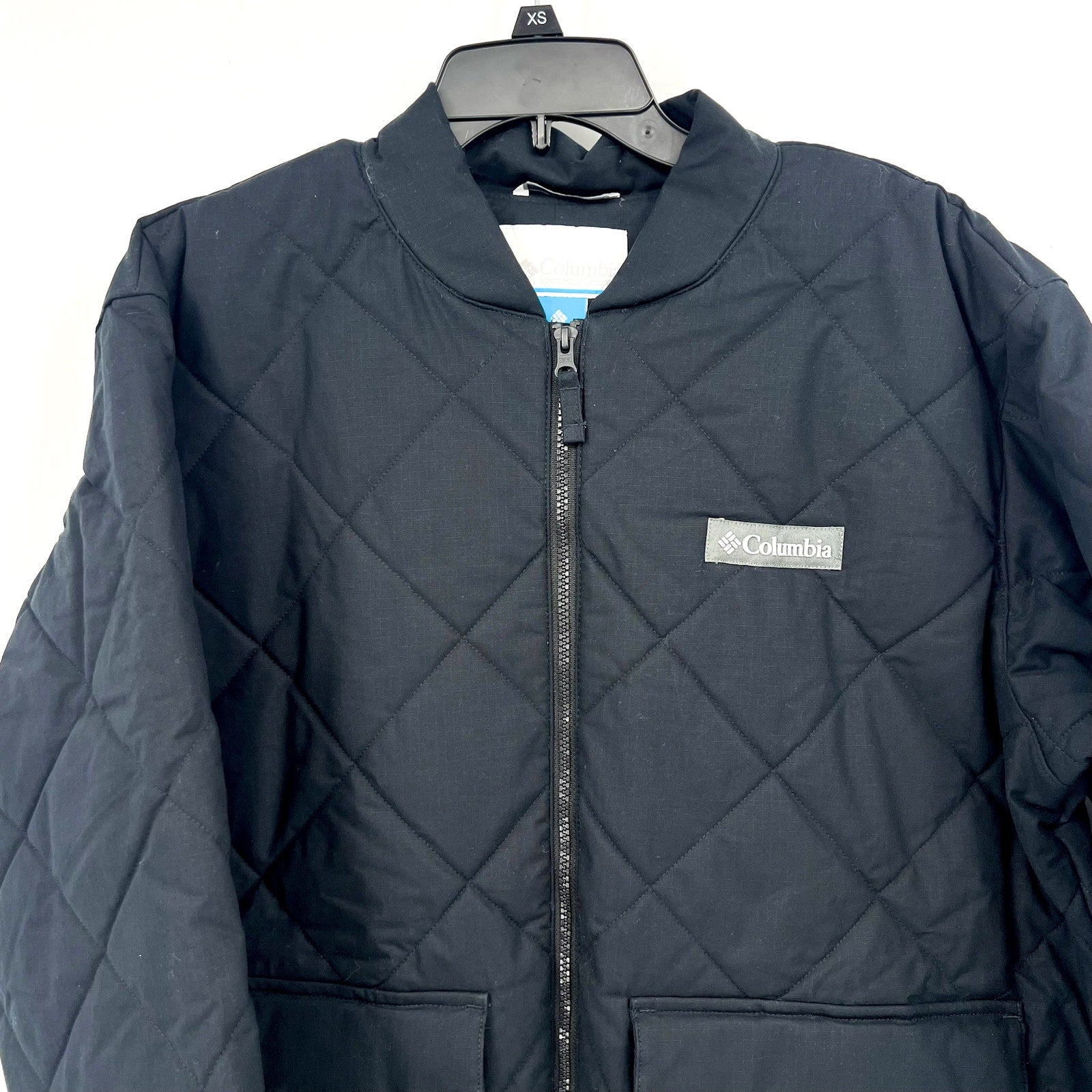 Columbia Mens Rad Padded Jacket Large Black Full Zip Lined Quilted NWT