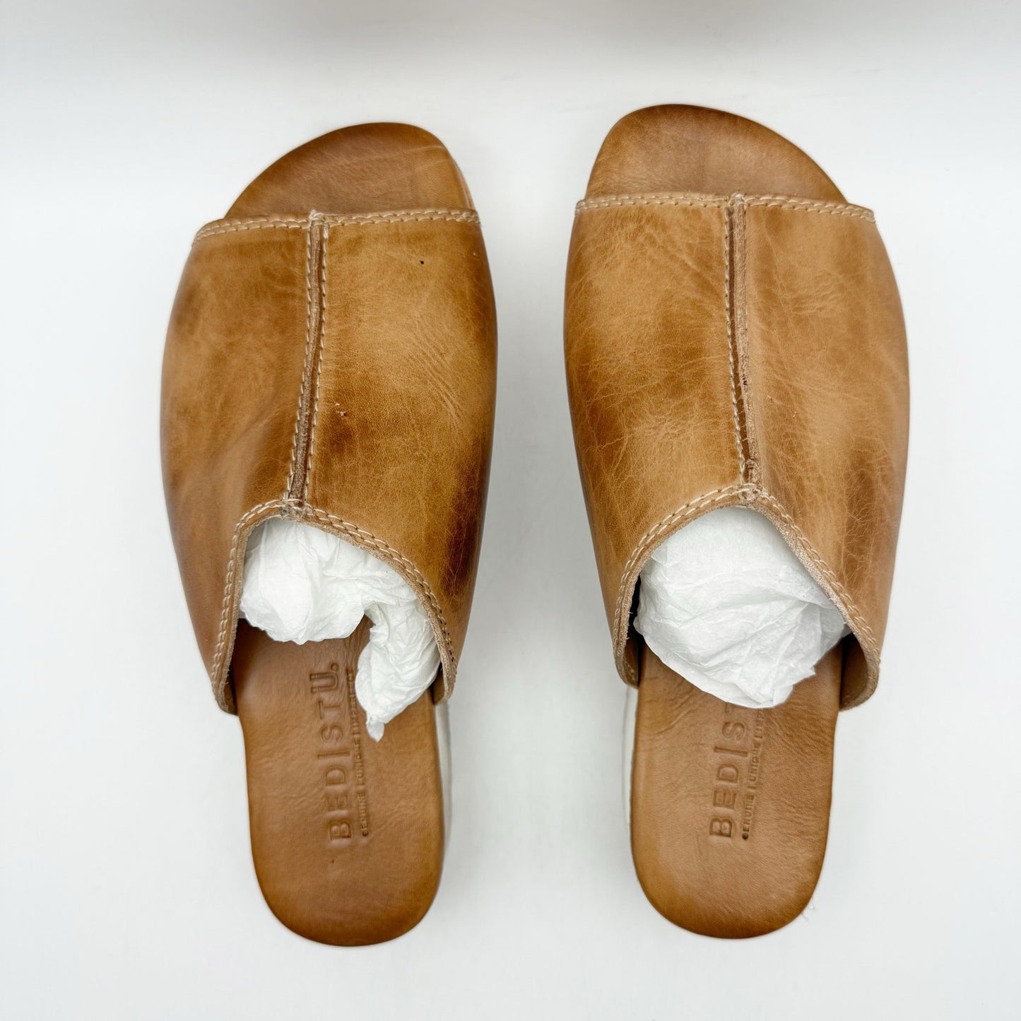 Bed Stu Womens Fairlee II Platform Sandals US 7 EU 37 Tan Rustic Leather NIB