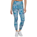 CALVIN KLEIN PERFORMANCE 7/8 Leggings Large Blue Pink Geometric Print NWT