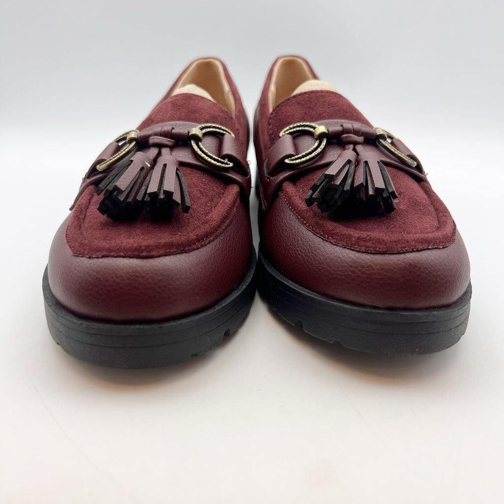 LifeStride Womens Logan Flat Loafers Size 8 EU 38.5 Wine Red NIB