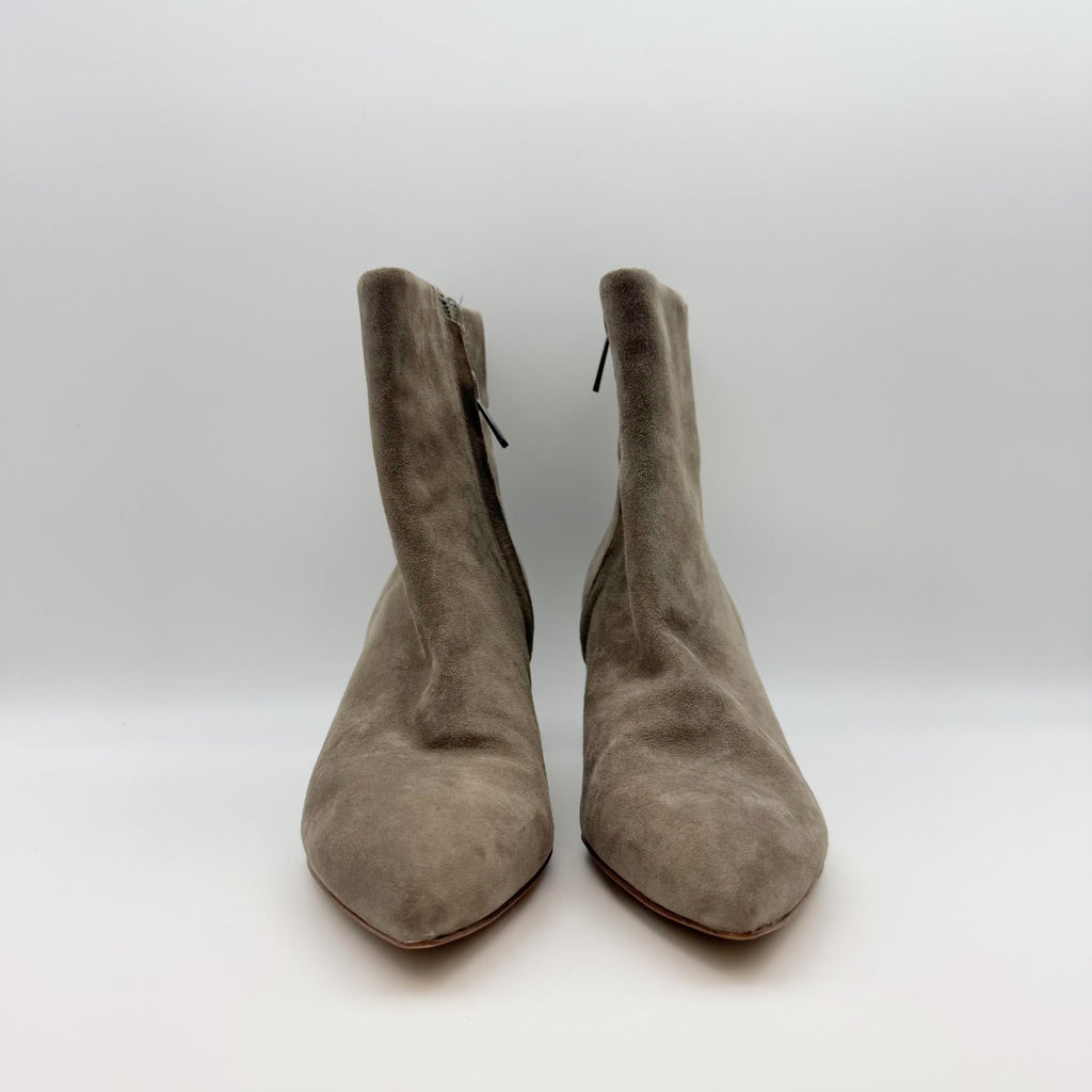 Sam Edelman Womens Ulissa Ankle Booties US 5 Tan Olive Suede Leather Heel NWOB