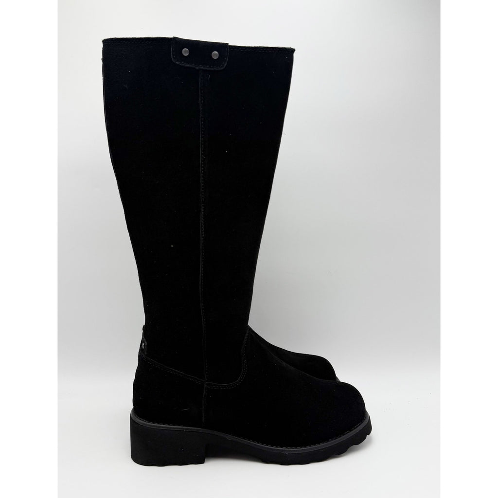 Bearpaw Womens Audrina Knee High Boots Size 6 Black Suede Water Repellent NIB