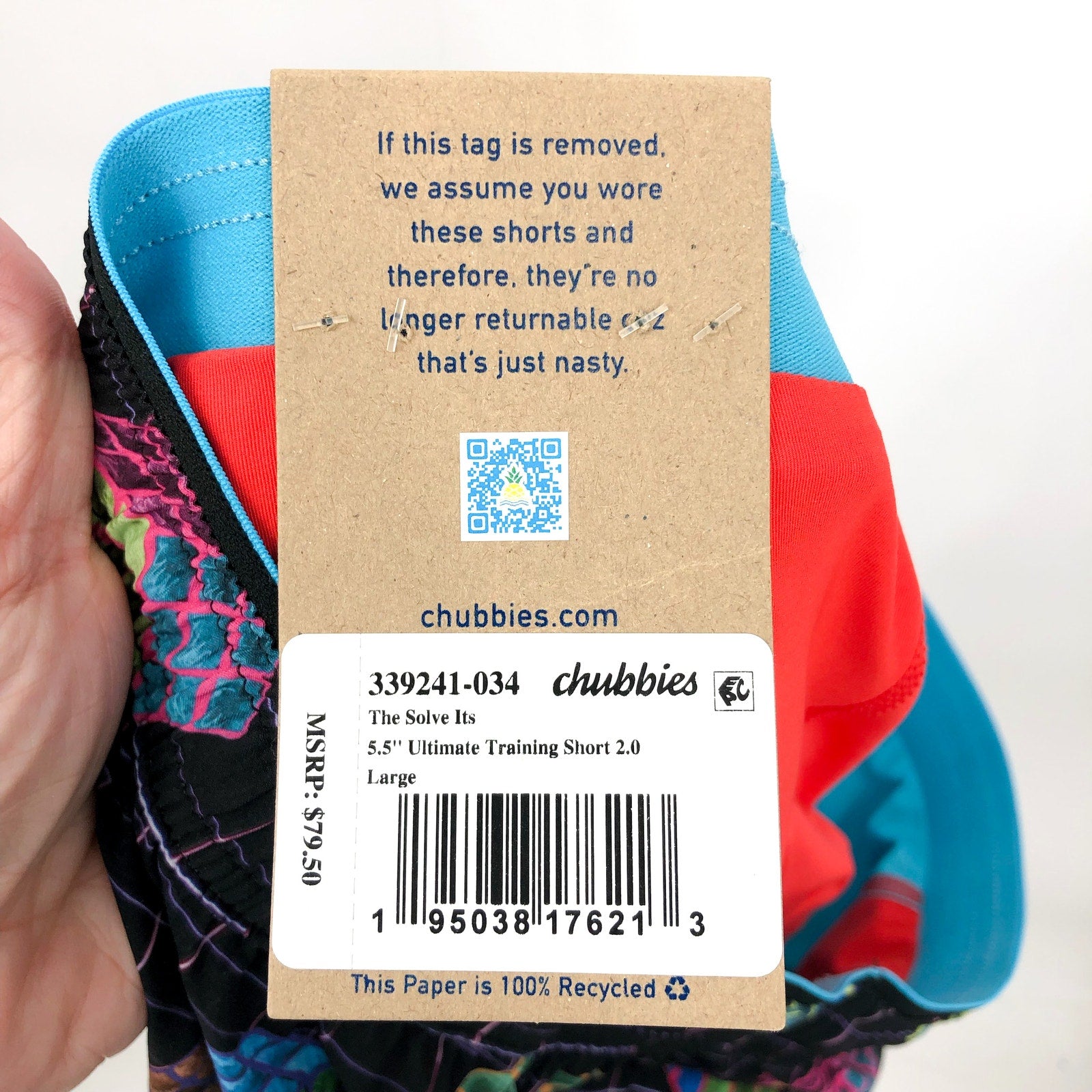 CHUBBIES Men's Solve Its Ultimate Training Shorts 2.0 Large Black Multi NWT