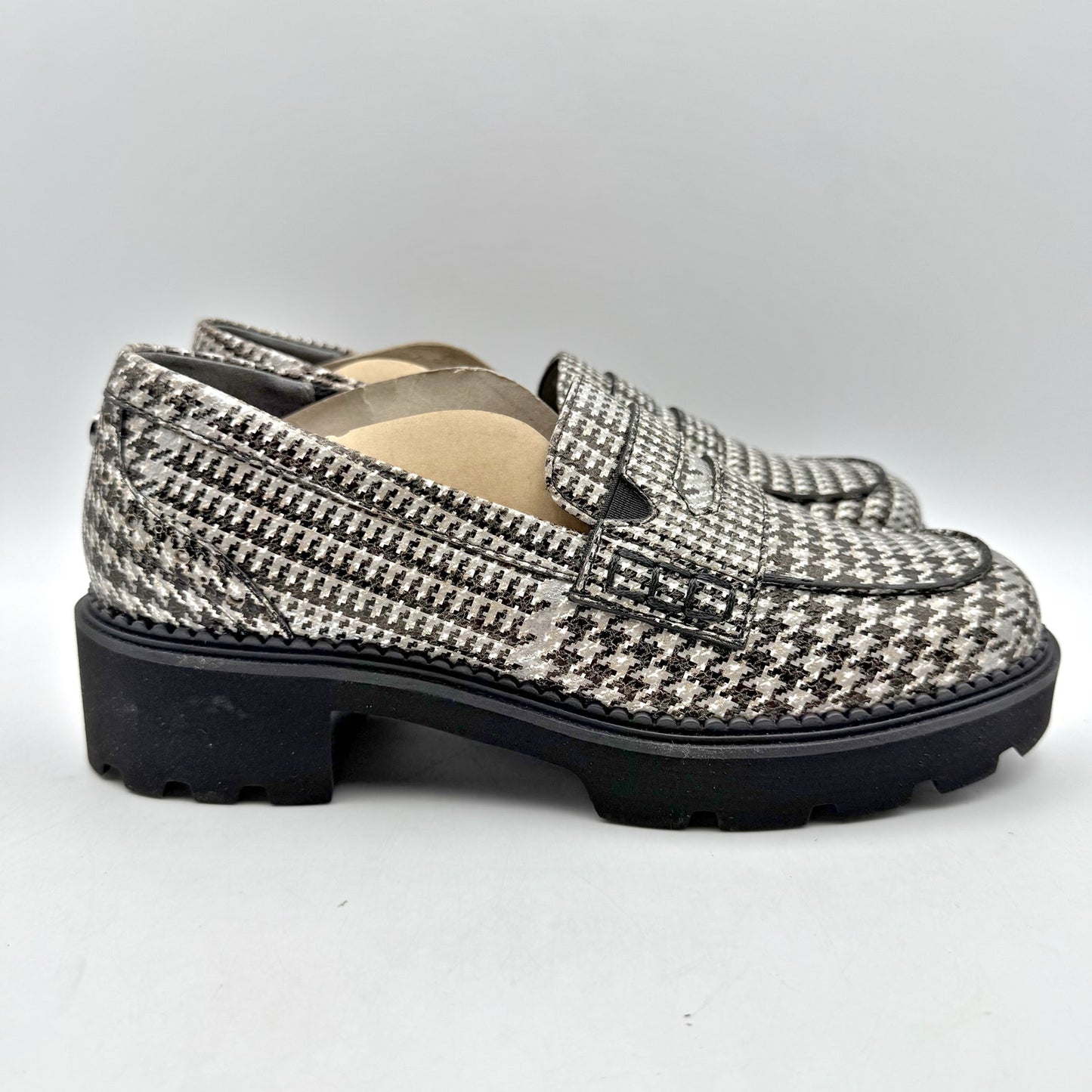 Vionic Womens Fillmore Heeled Loafers US 6 M EU 36 Black White Suede NIB