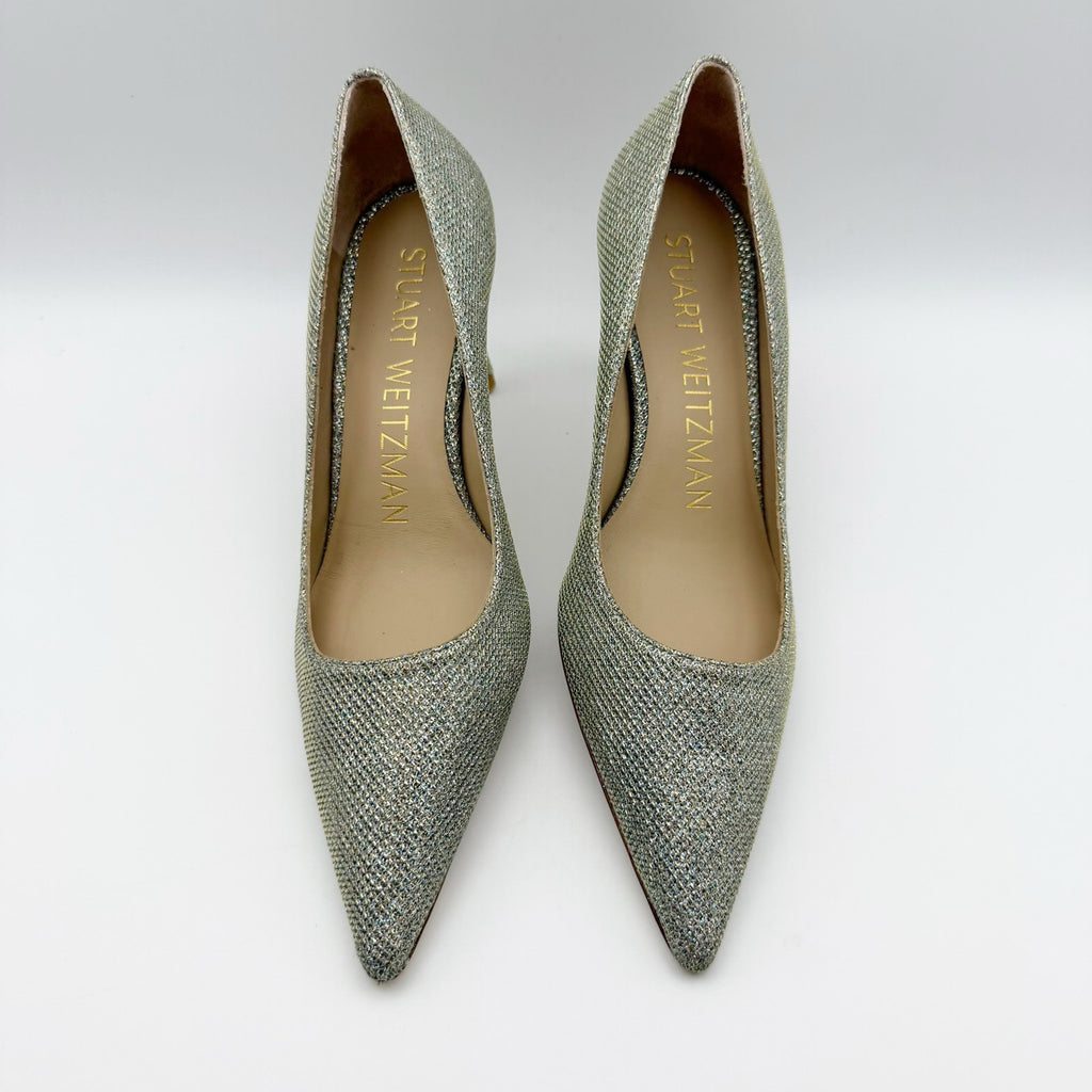 Stuart Weitzman Women’s Stuart 75 Pumps Platino Size 5 Gold Heels NWOB