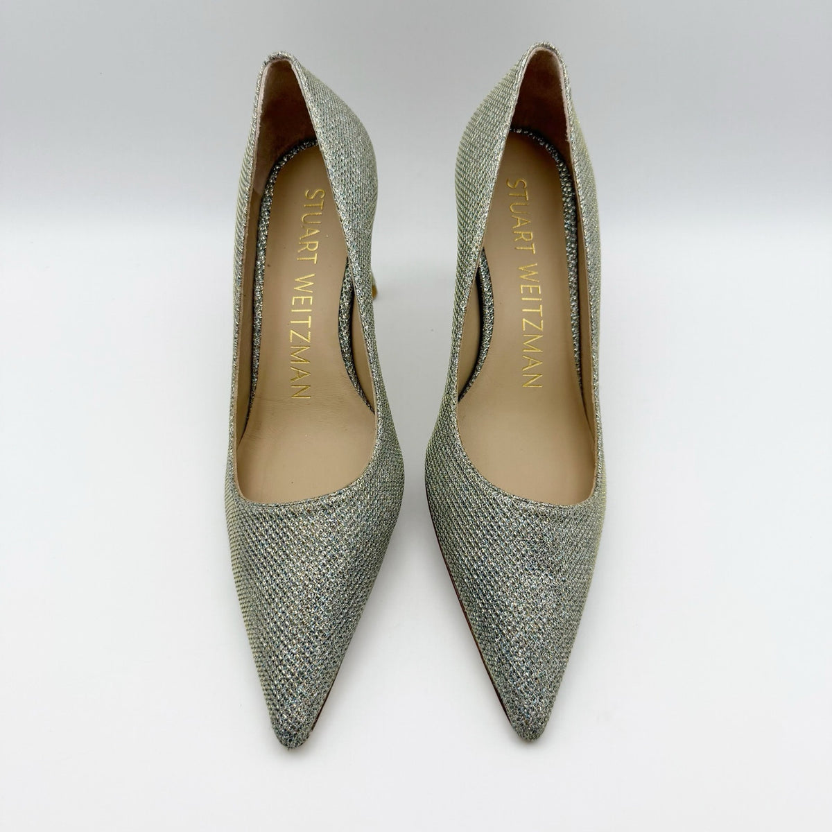 Stuart Weitzman Women’s Stuart 75 Pumps Platino Size 5 Gold Heels NWOB
