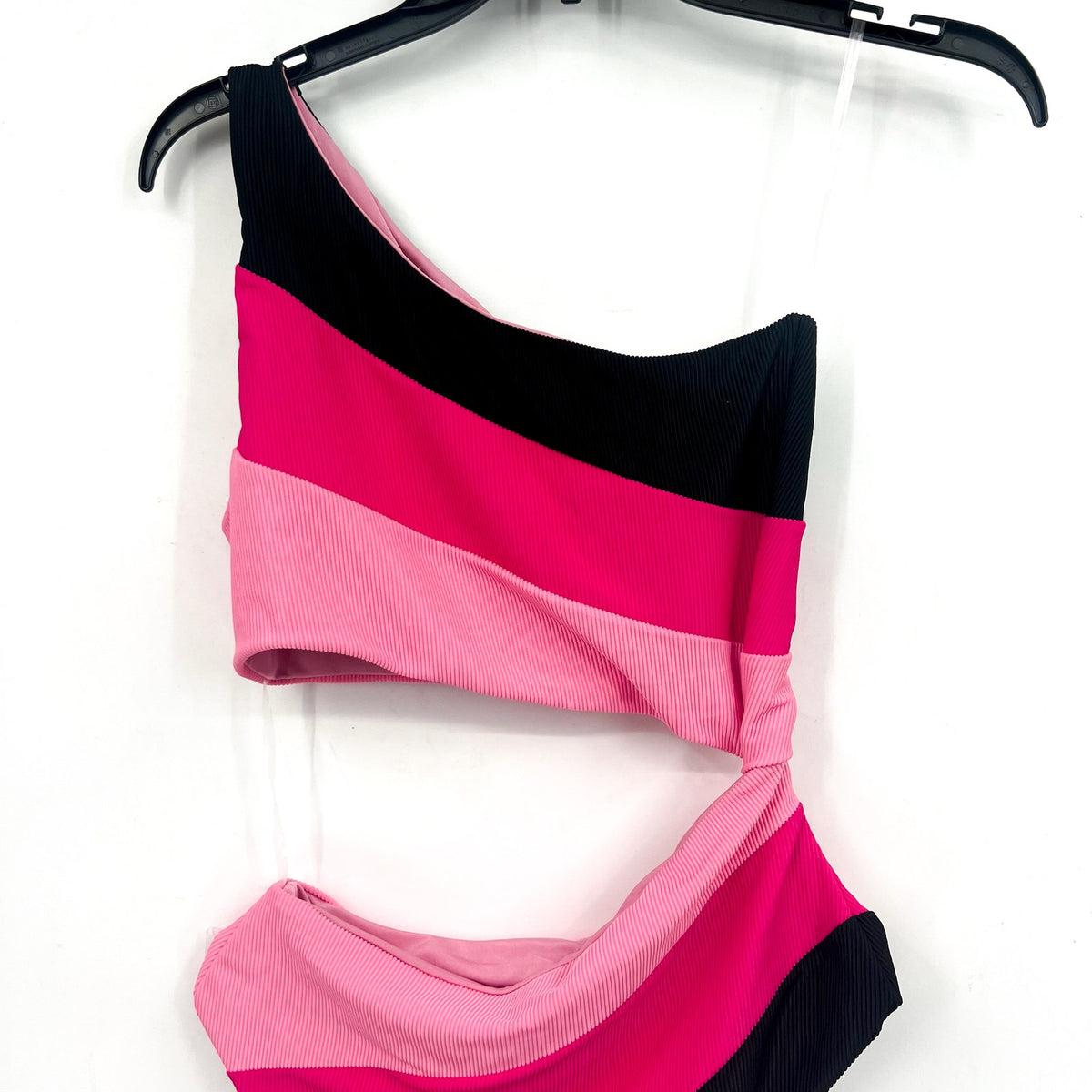 BEACH RIOT Women's Joyce One-Piece Swimsuit Small Pink Black One-Shoulder NWT