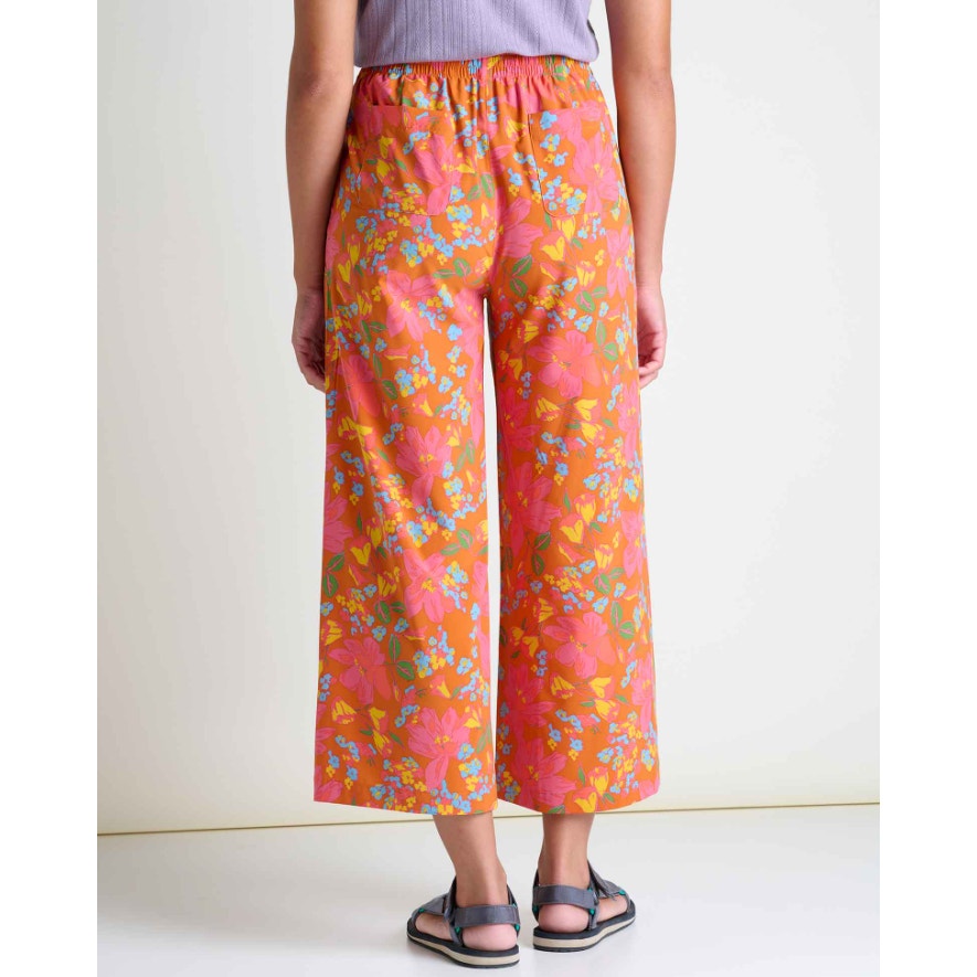 TOAD & CO Womens Sunkissed Wide Leg Pants Medium Red Persimmon Tulip Print NWT