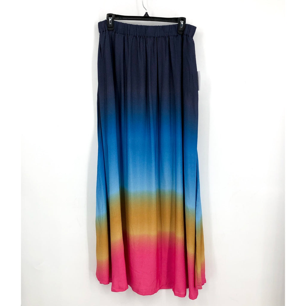 BEACH RIOT Women's Larissa Maxi Skirt Large Blue Ocean Sunset Boho Ombre NWT