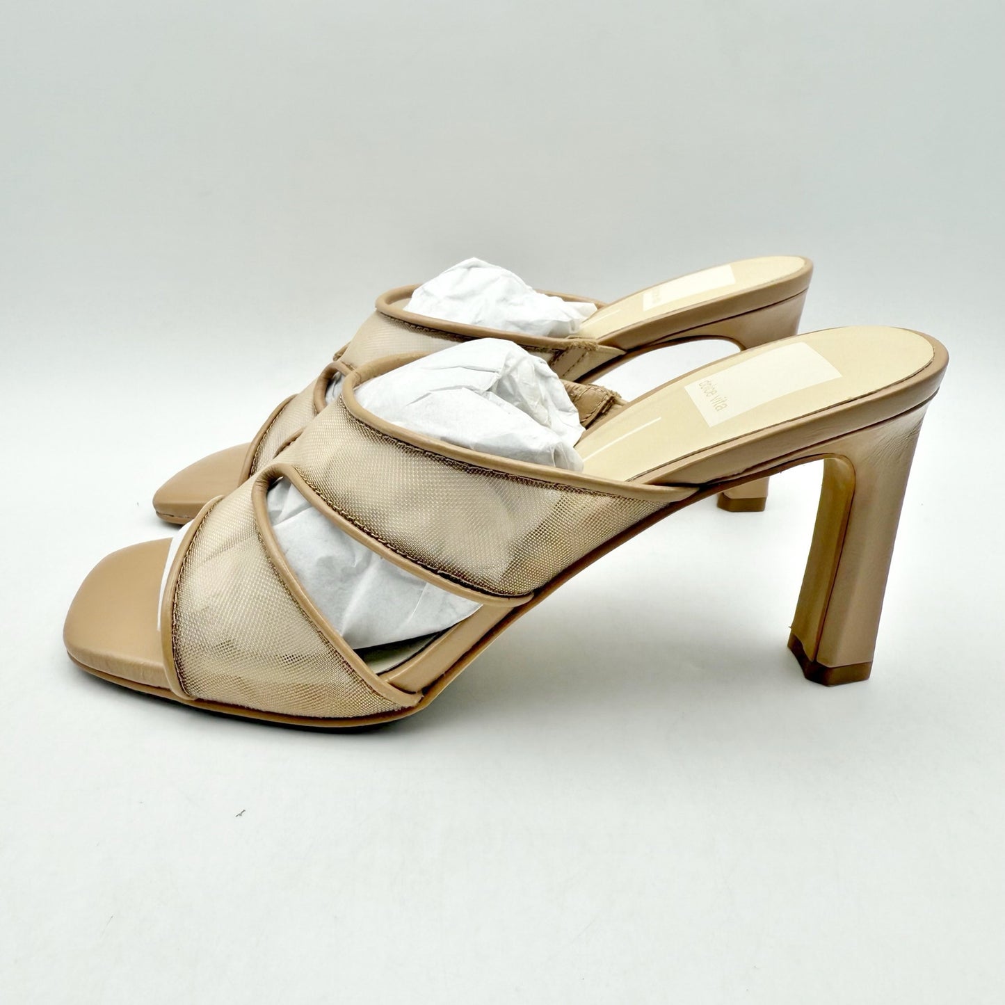 Dolce Vita Womens Gitel Heeled Sandals US 6 Light Tan Leather NIB
