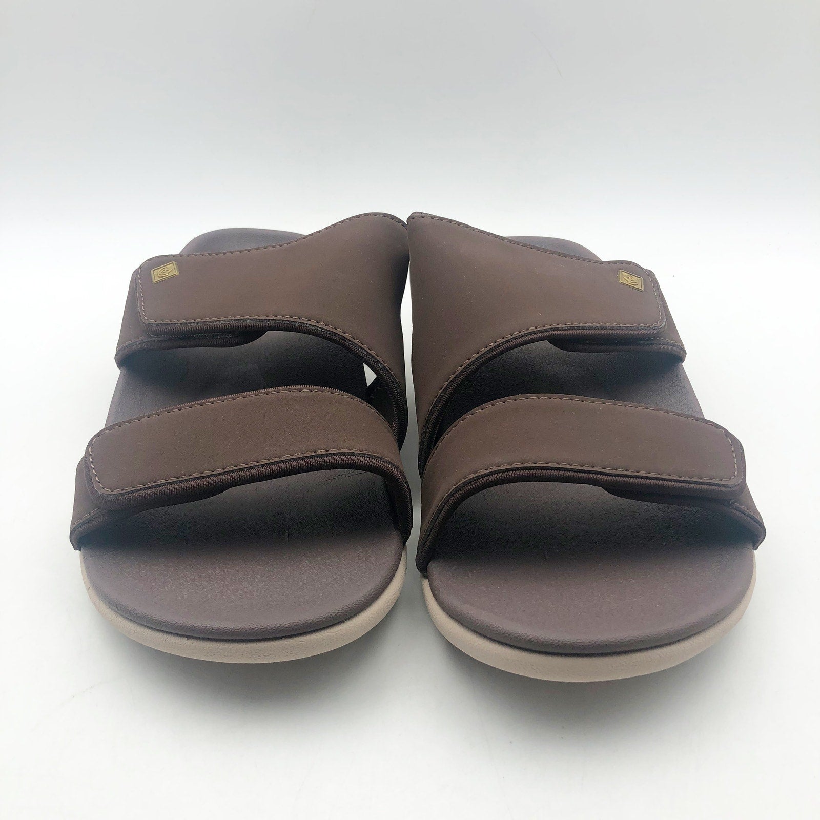 Spenco Womens KHOLO NUEVO Comfort Slide Sandals 9.5 WIDE Brown French Toast NWT
