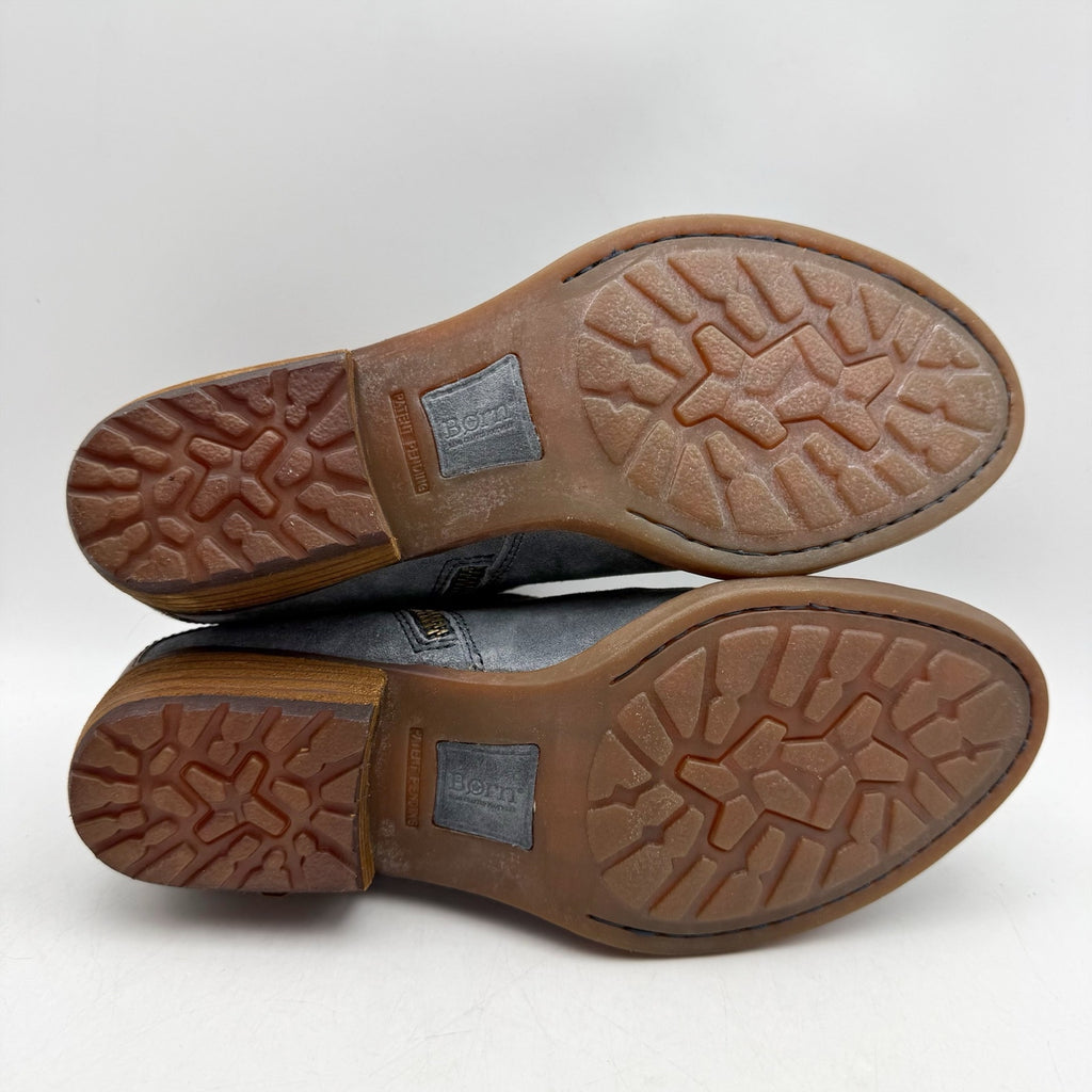 Born Womens Kati Ankle Booties US 8 M Blue Brown Leather NWOB