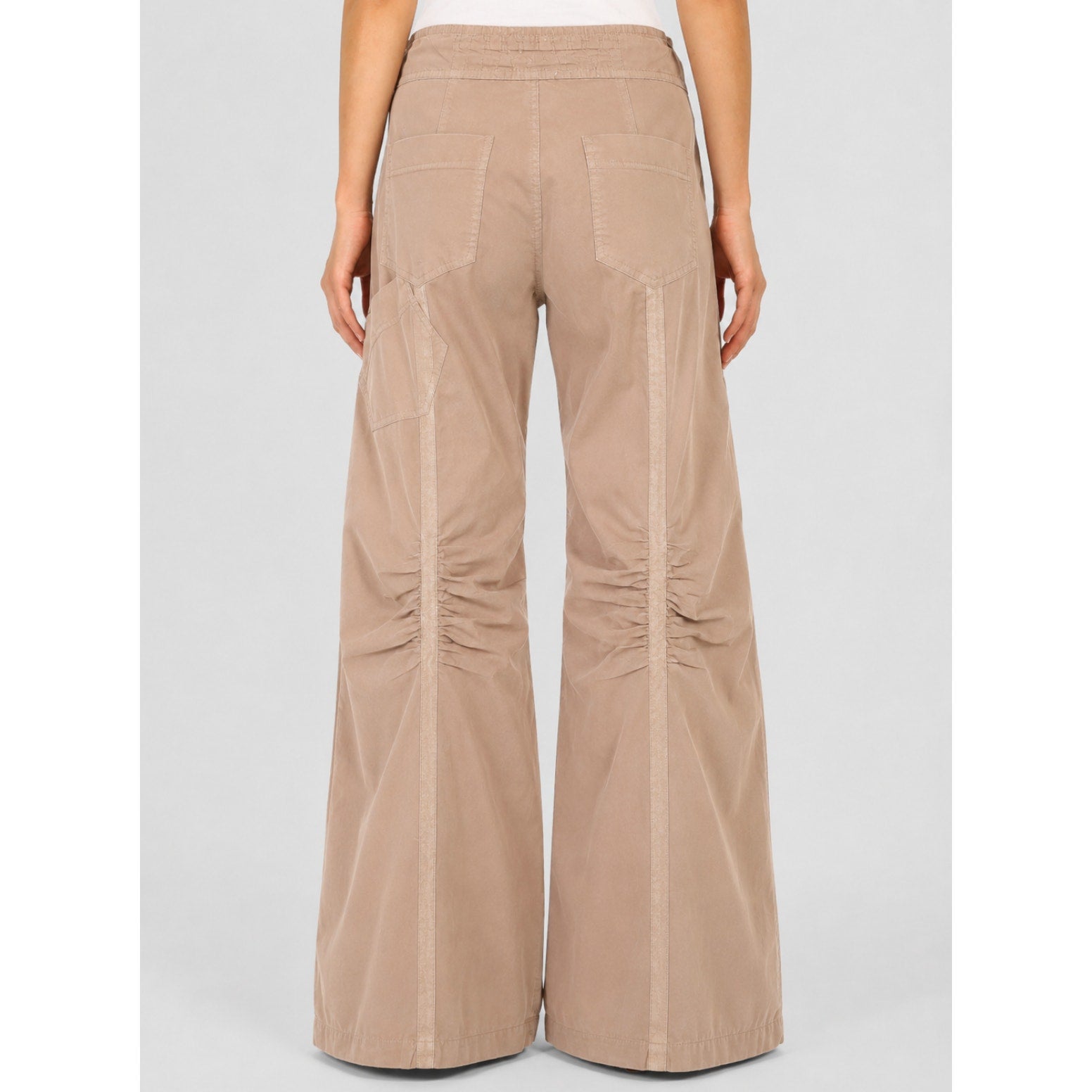 XCVI Women's Willowy Wide Leg Pants Small Mink Tan Stretch Poplin NWT